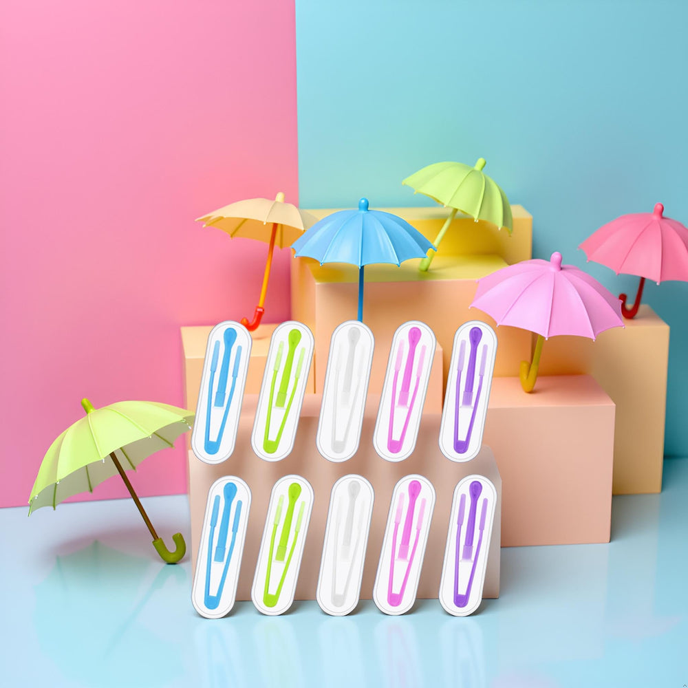 Five-piece contact lens tool set laid out