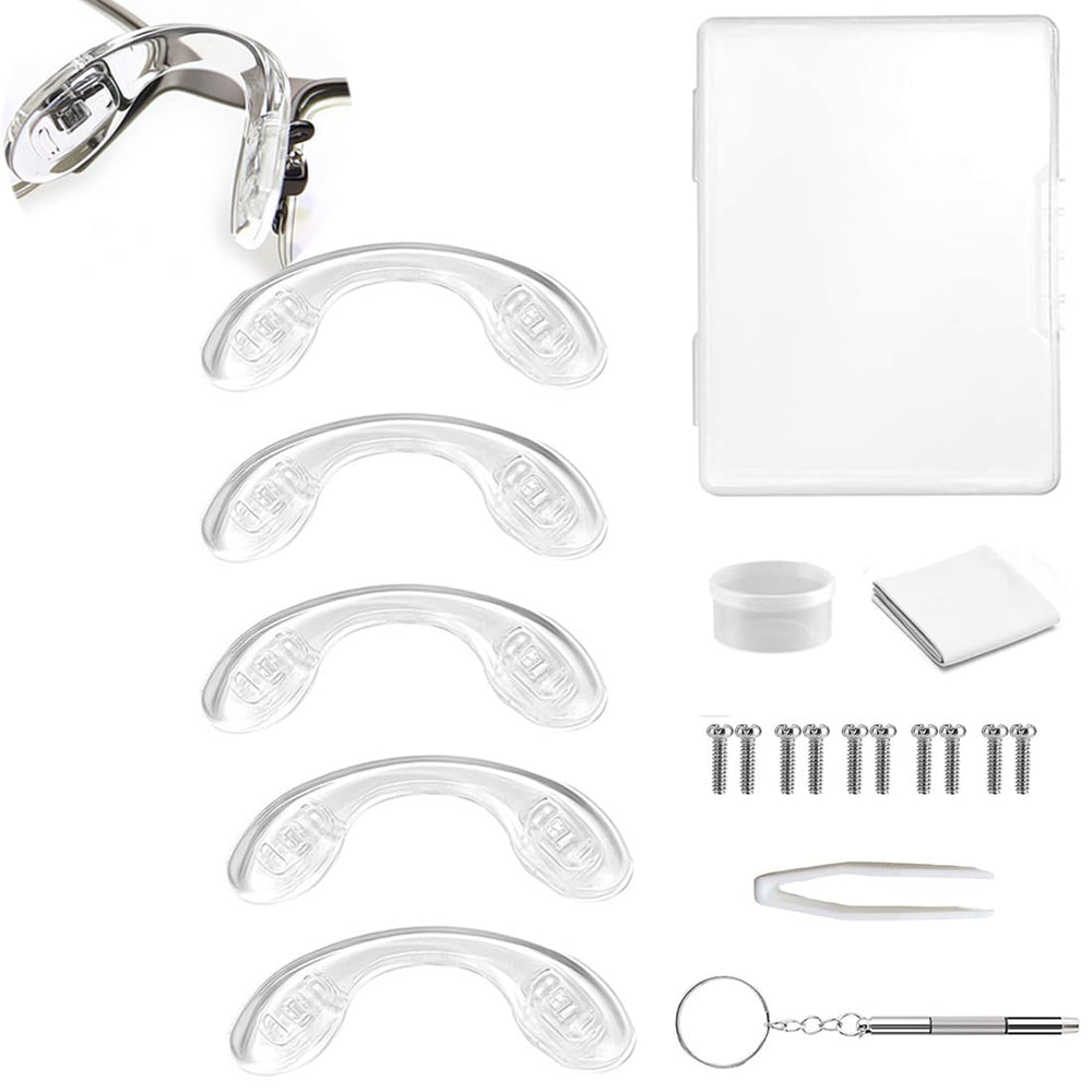 BEHLINE 5-piece silicone nose pads kit with screws and case