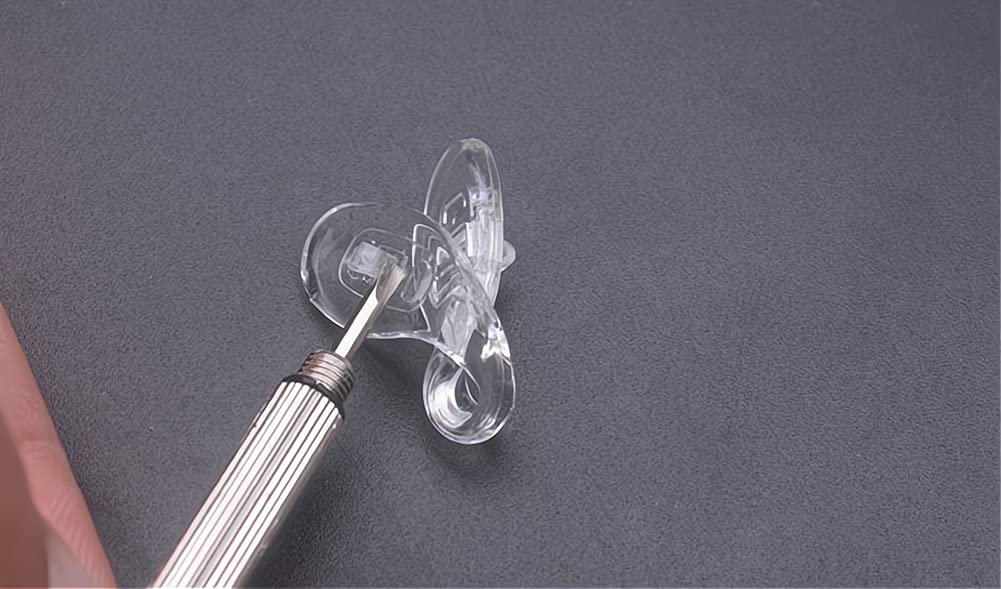 Nose pads installed on eyeglasses showing comfort