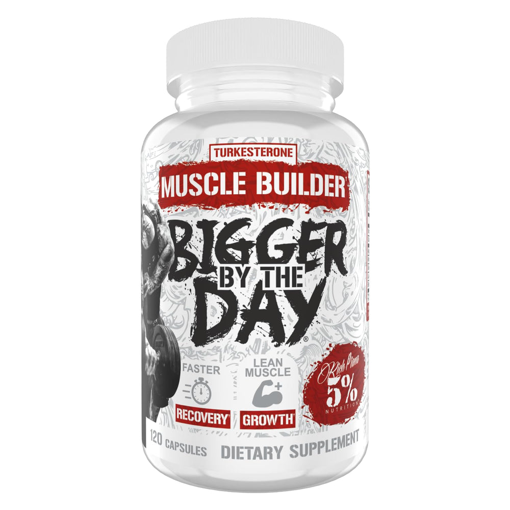 5% Nutrition Rich Piana BiggerByTheDay bottle image showing supplement for potential post-workout support