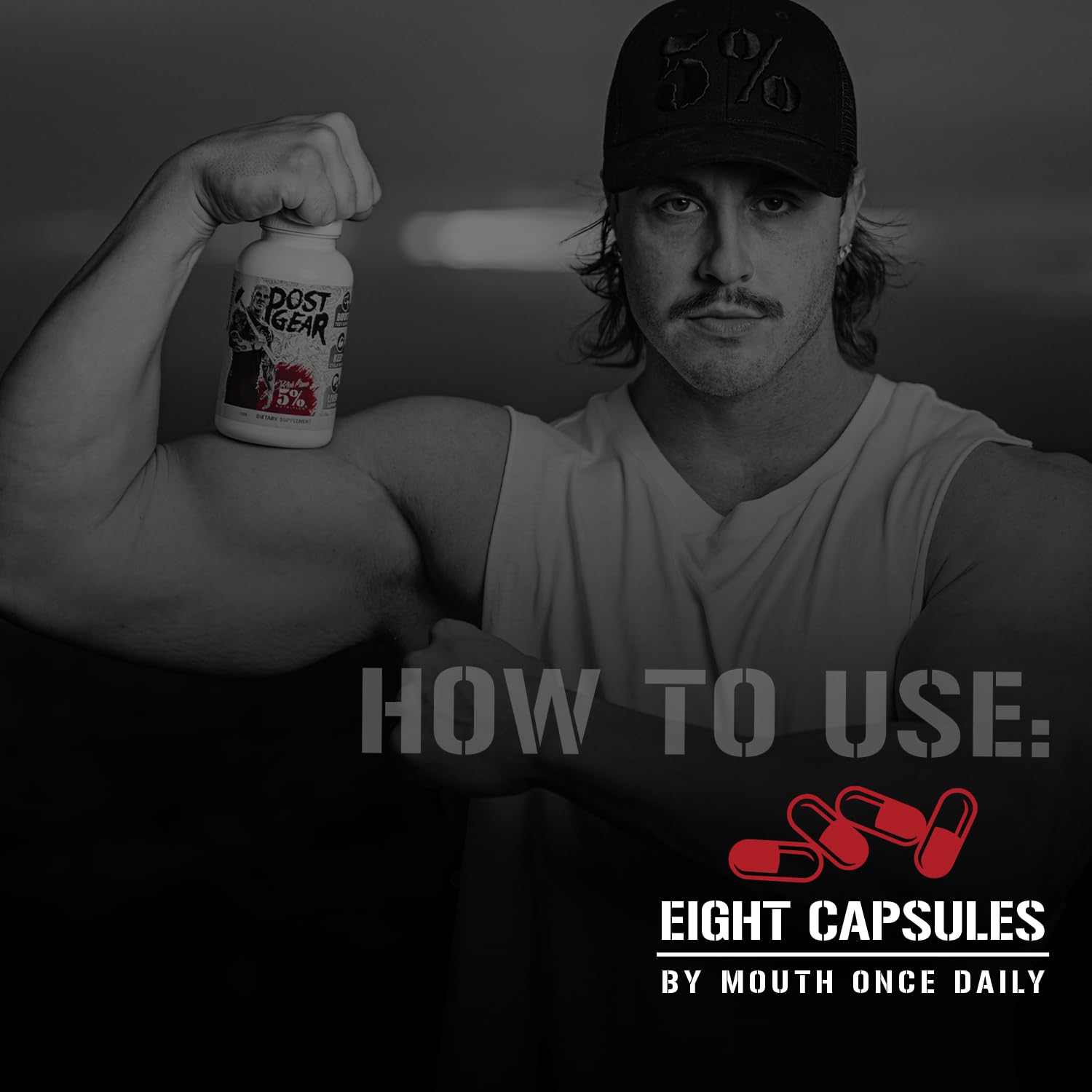 Rich Piana post-gear PCT capsules arranged for daily dosing routine