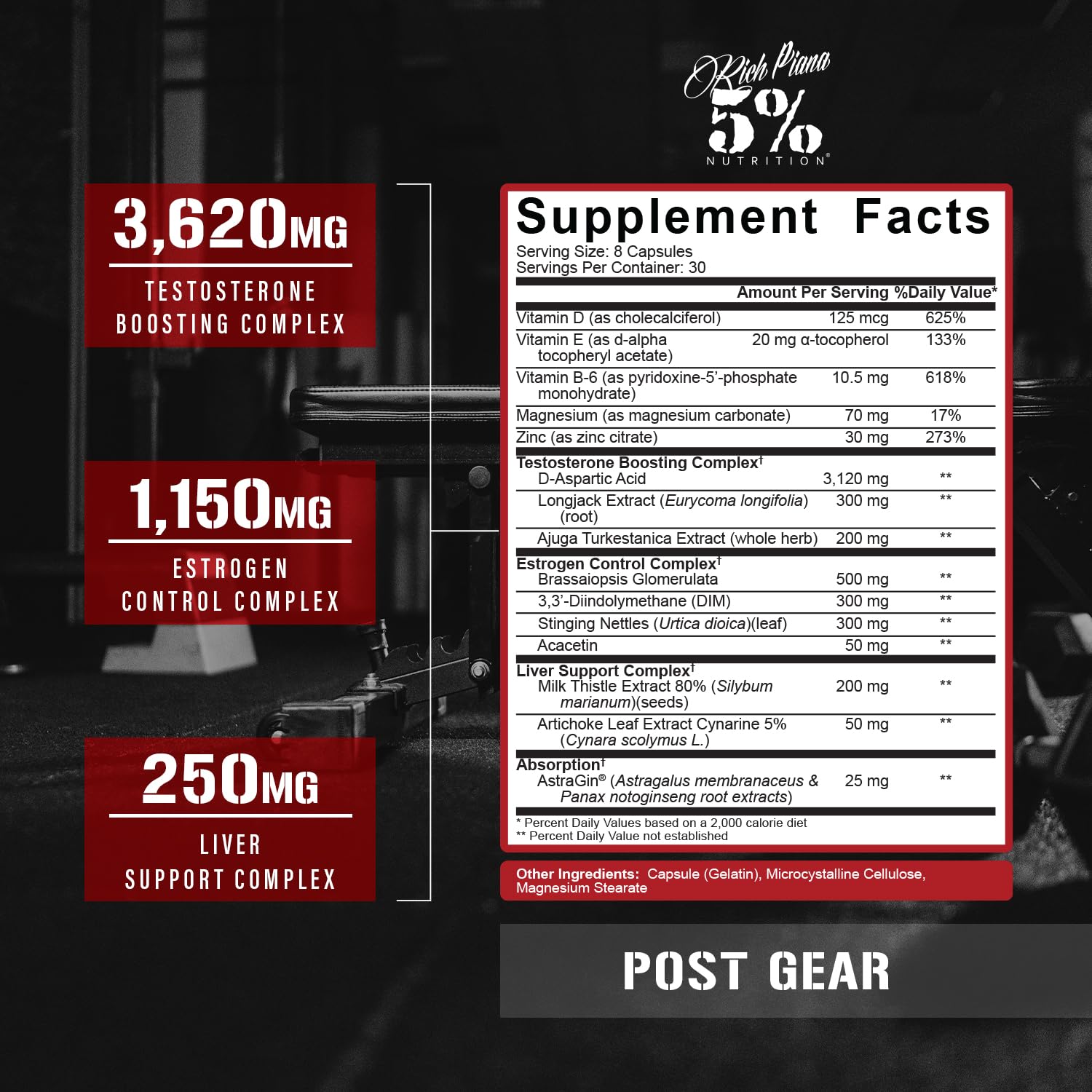 Rich Piana liver-support blend bottle featuring milk thistle and artichoke extract