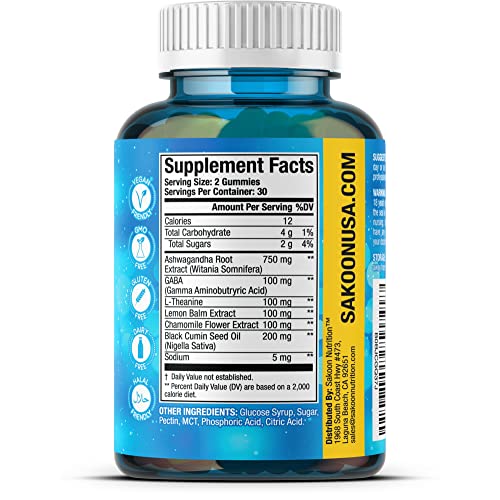 Gummy bottle labeled with GABA ingredient