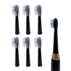 Six pack replacement toothbrush heads compatible with Fairywill, Dnsly, KIPOZI Sboly Sonic Toothbrush Black