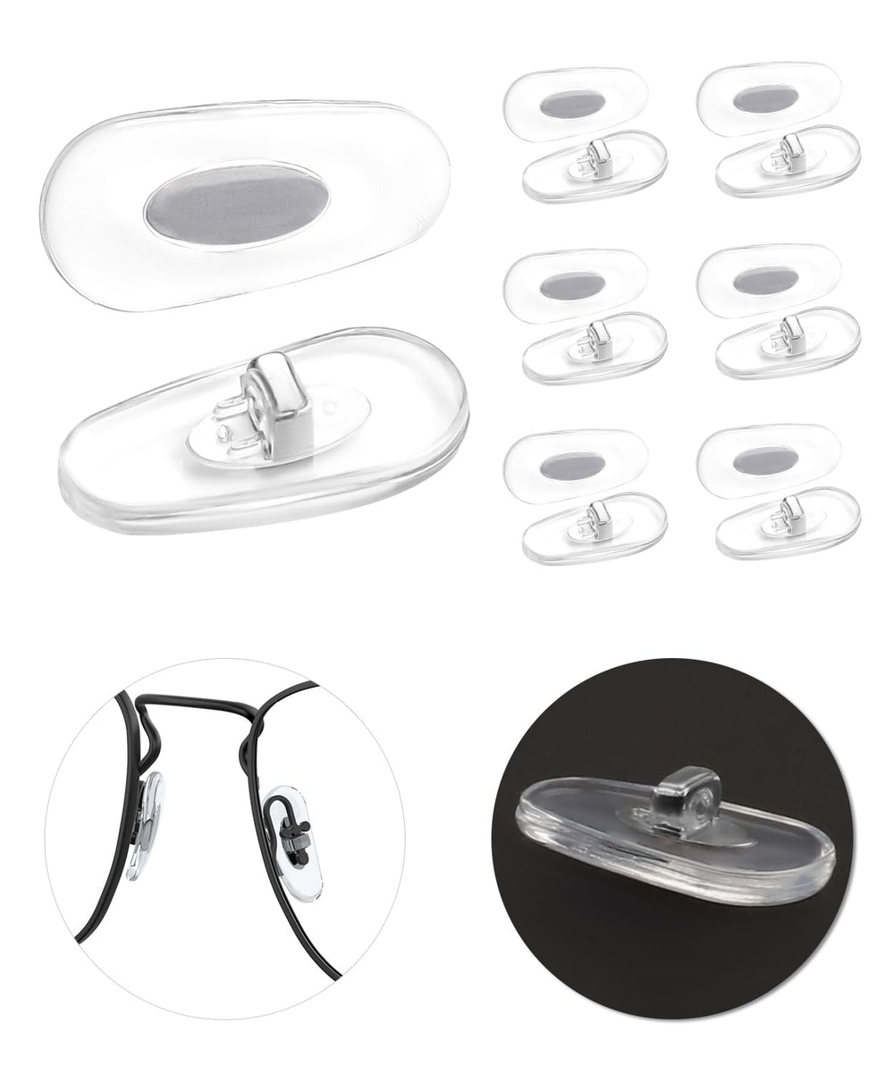 Six pairs of silver replacement nose pads for Ray-Ban RB7140, RB8415 and compatible frames.