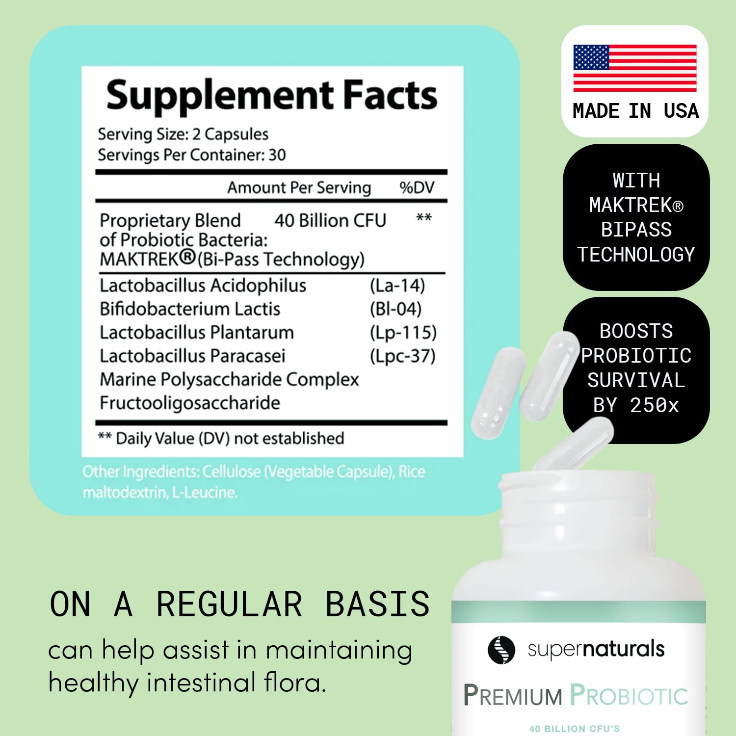 60-count probiotic capsules bottle