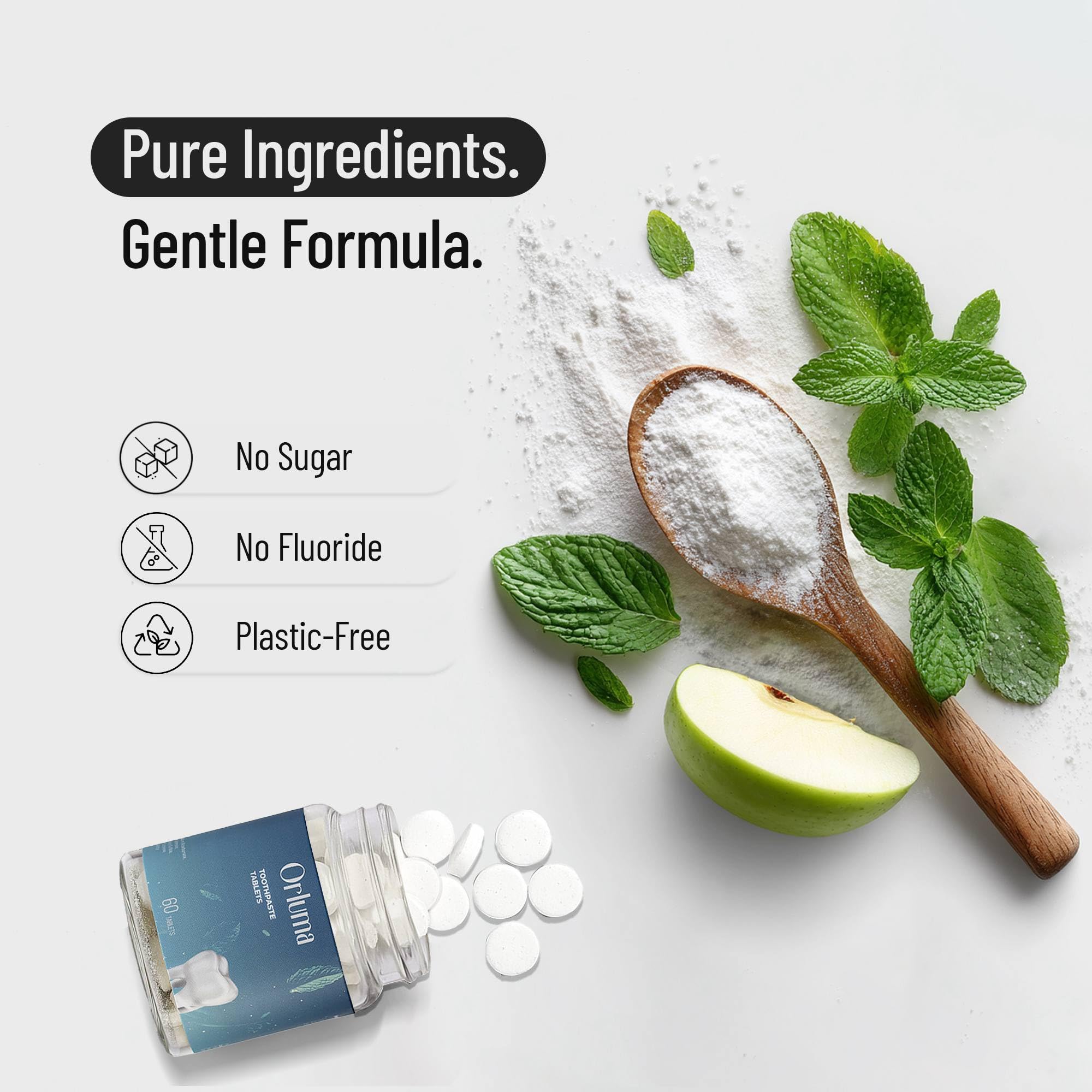 60-count jar of fluoride-free toothpaste tablets