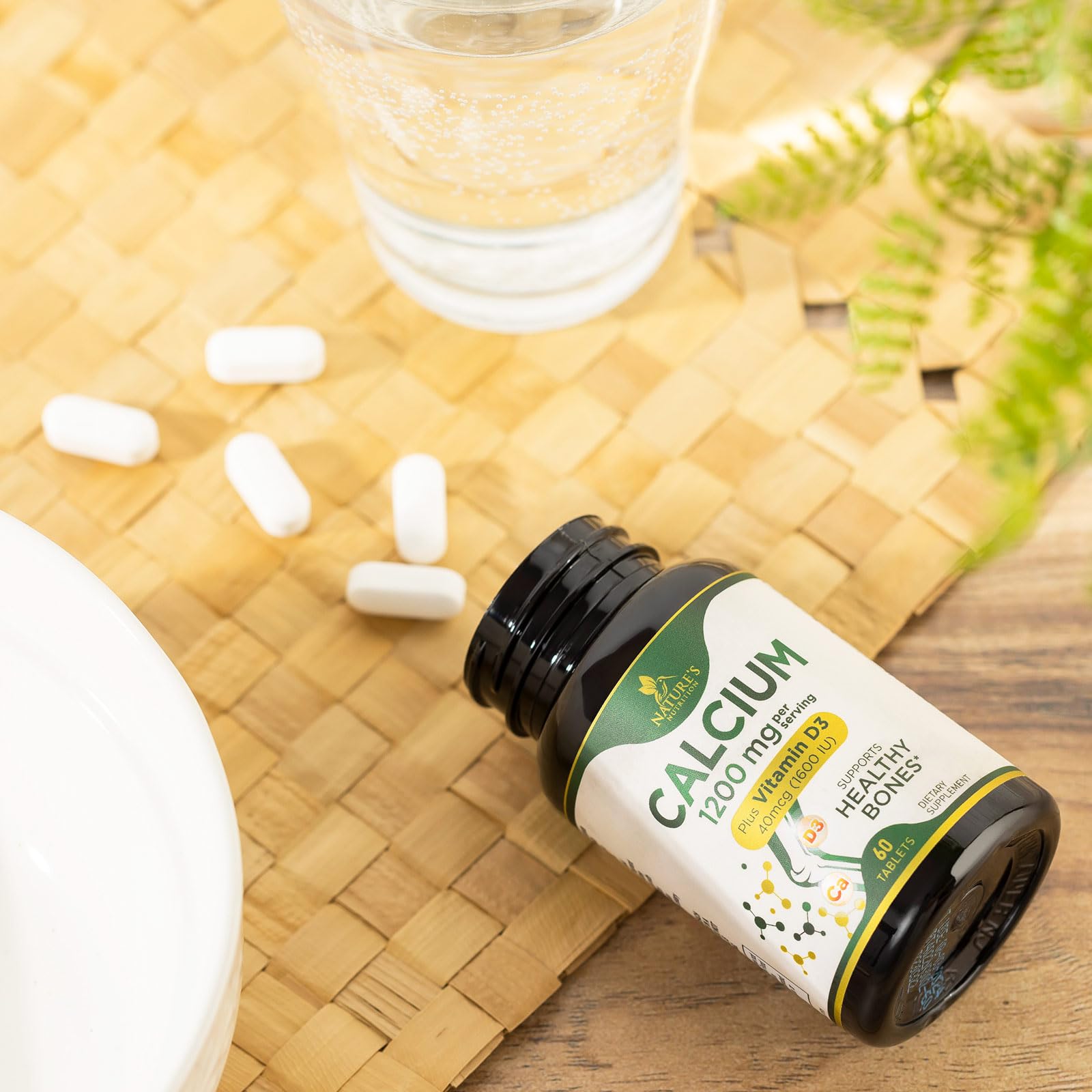 60 tablets bottle of Calcium 1200 mg with Vitamin D3