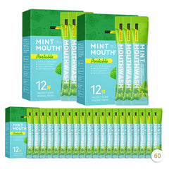 60PCS Travel Size Mouthwash bottle on white background