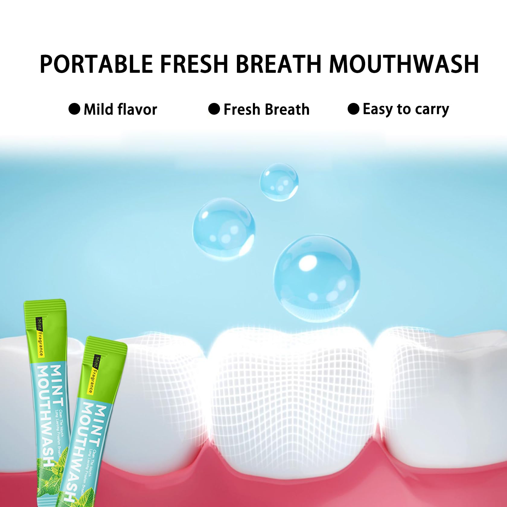 Portable mini mouthwash for travel and on-the-go freshness