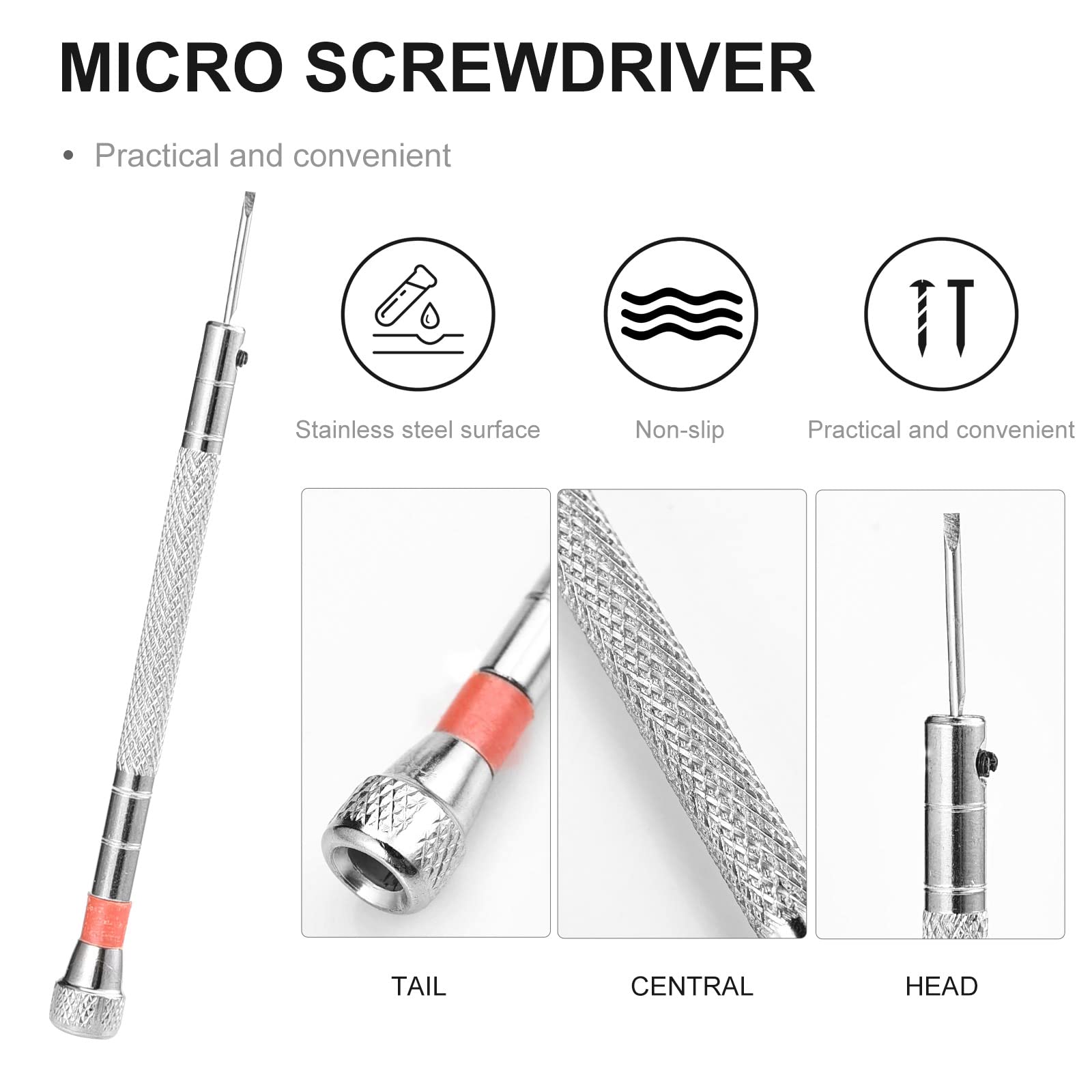 Close-up of tiny micro screws and precision components