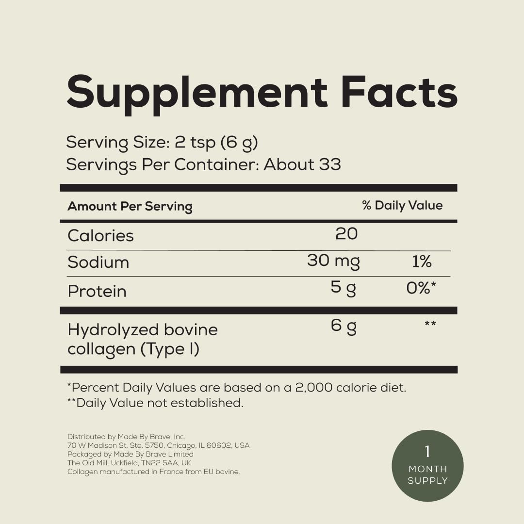 Serving size 6g of collagen per serving