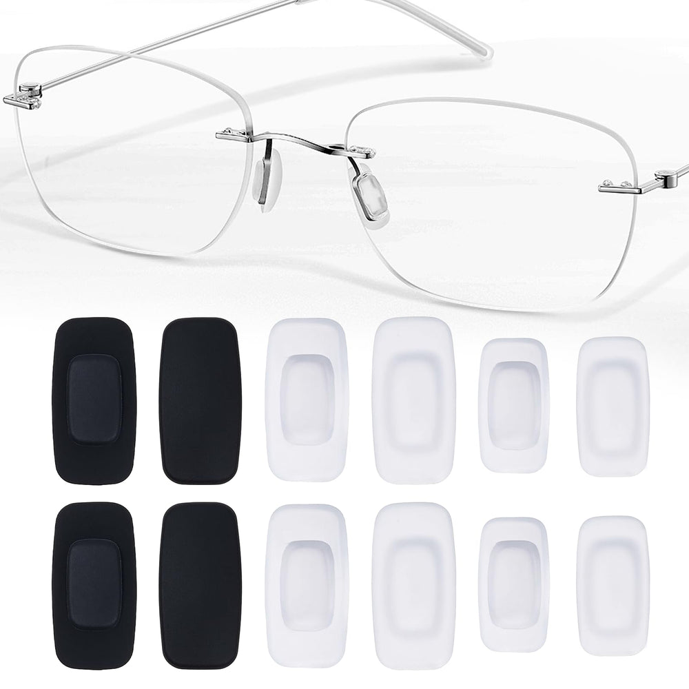 Six pairs of silicone nose pads for glasses in a display
