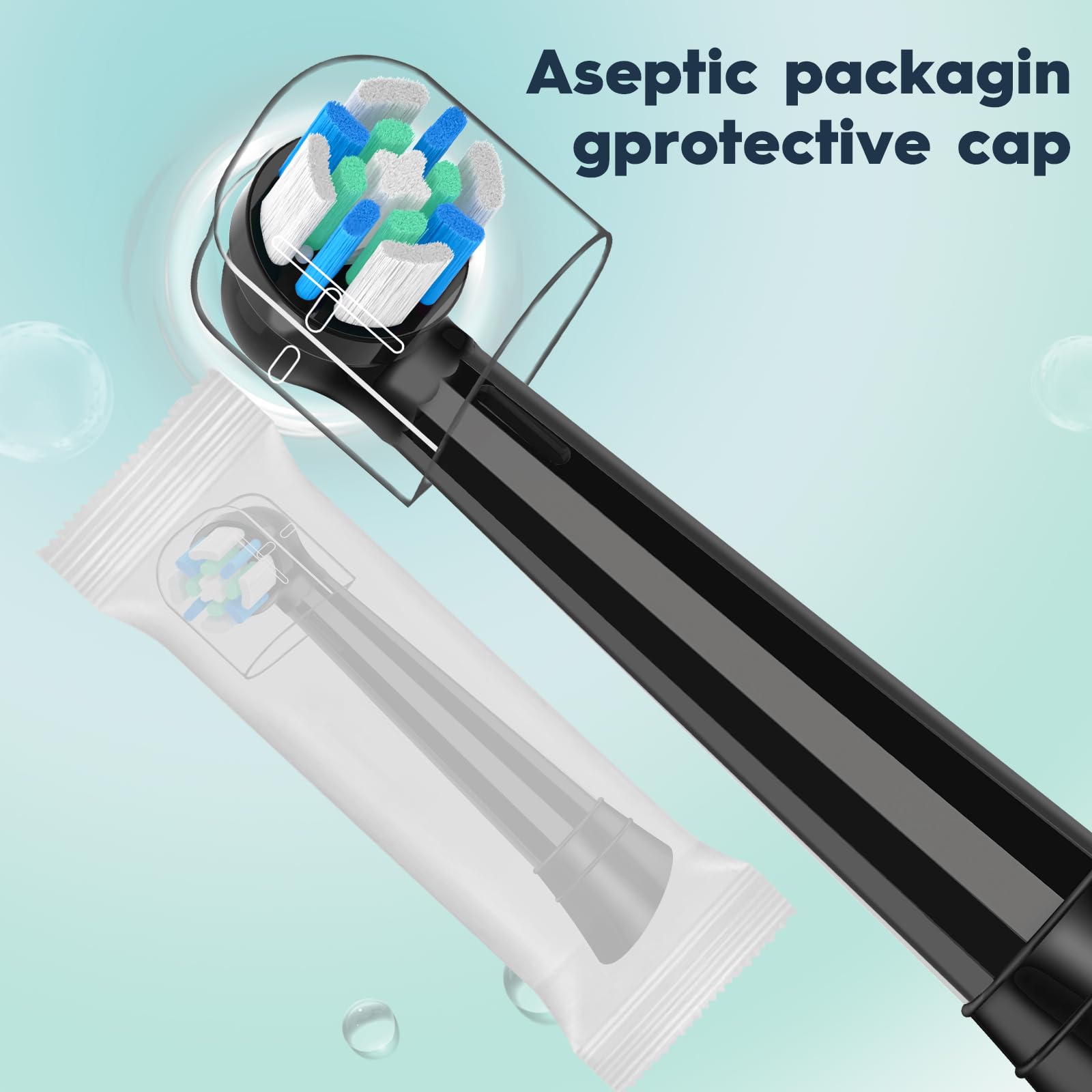 Hygienic sealed packaging with dust cap for iO replacement heads