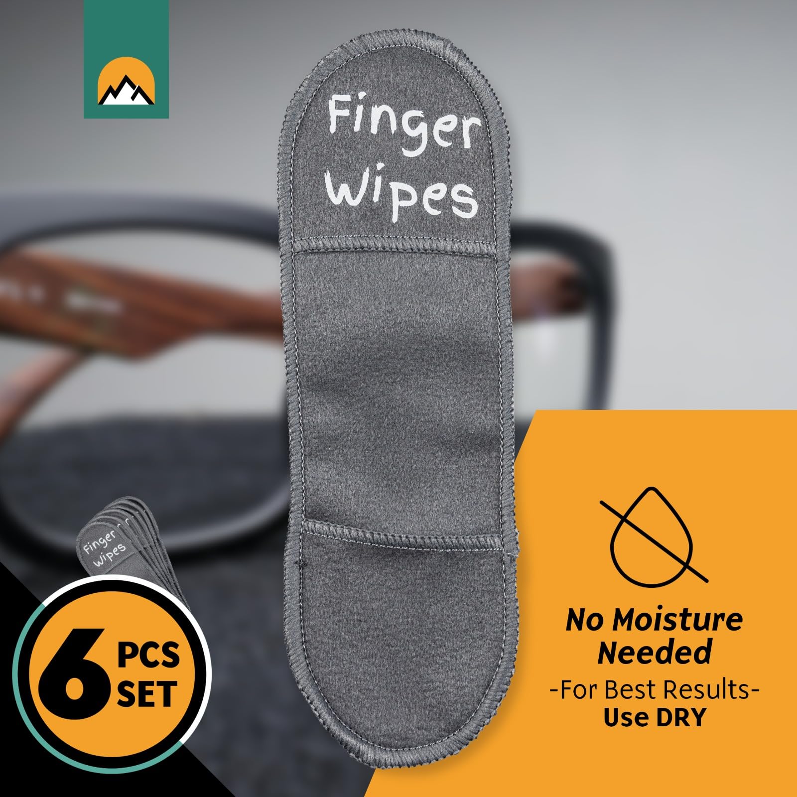 Gray microfiber cleaning cloths for eyeglasses close-up