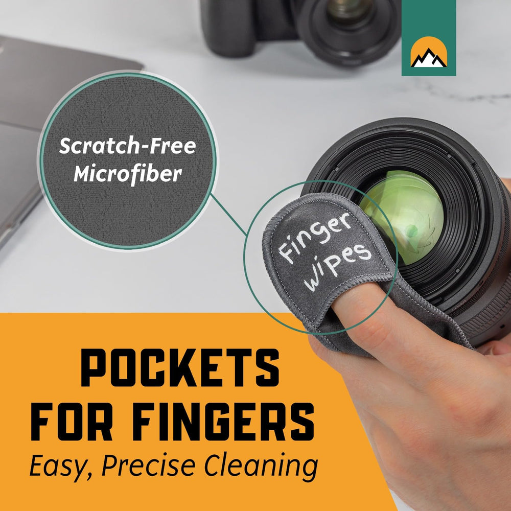 Six cloths for eyeglass cleaning on white background