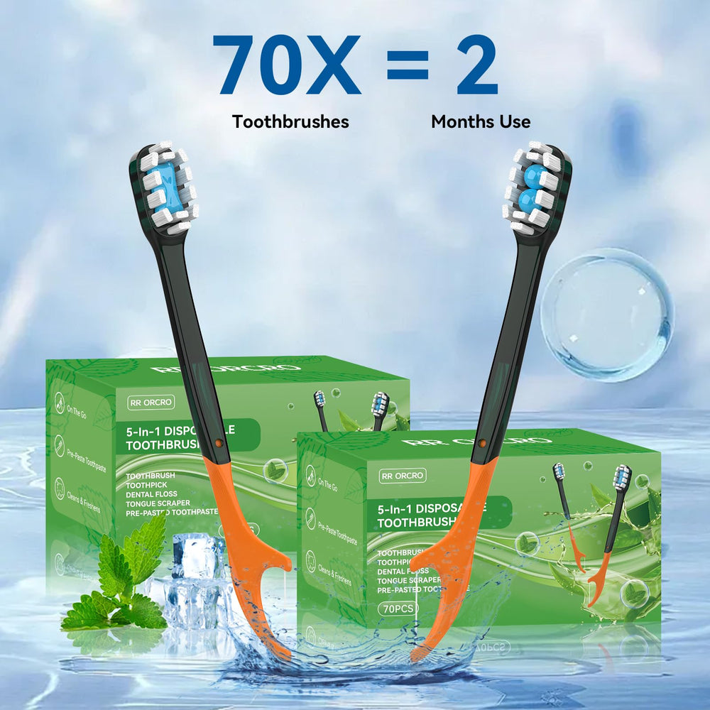 Individually wrapped 70P toothbrush for on-the-go use