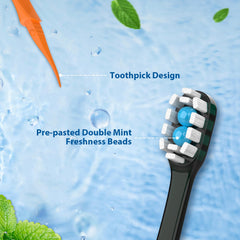 Removable toothpick and flossing tip on 70Pack mini toothbrush
