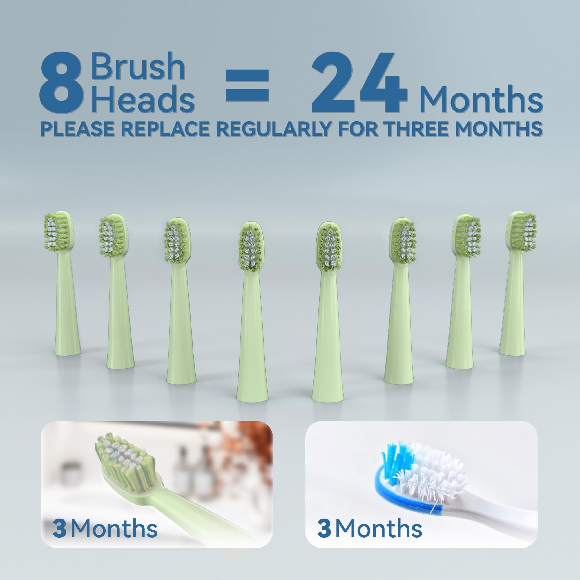 Side view of 7AM2M Sonic Electric Toothbrush in green