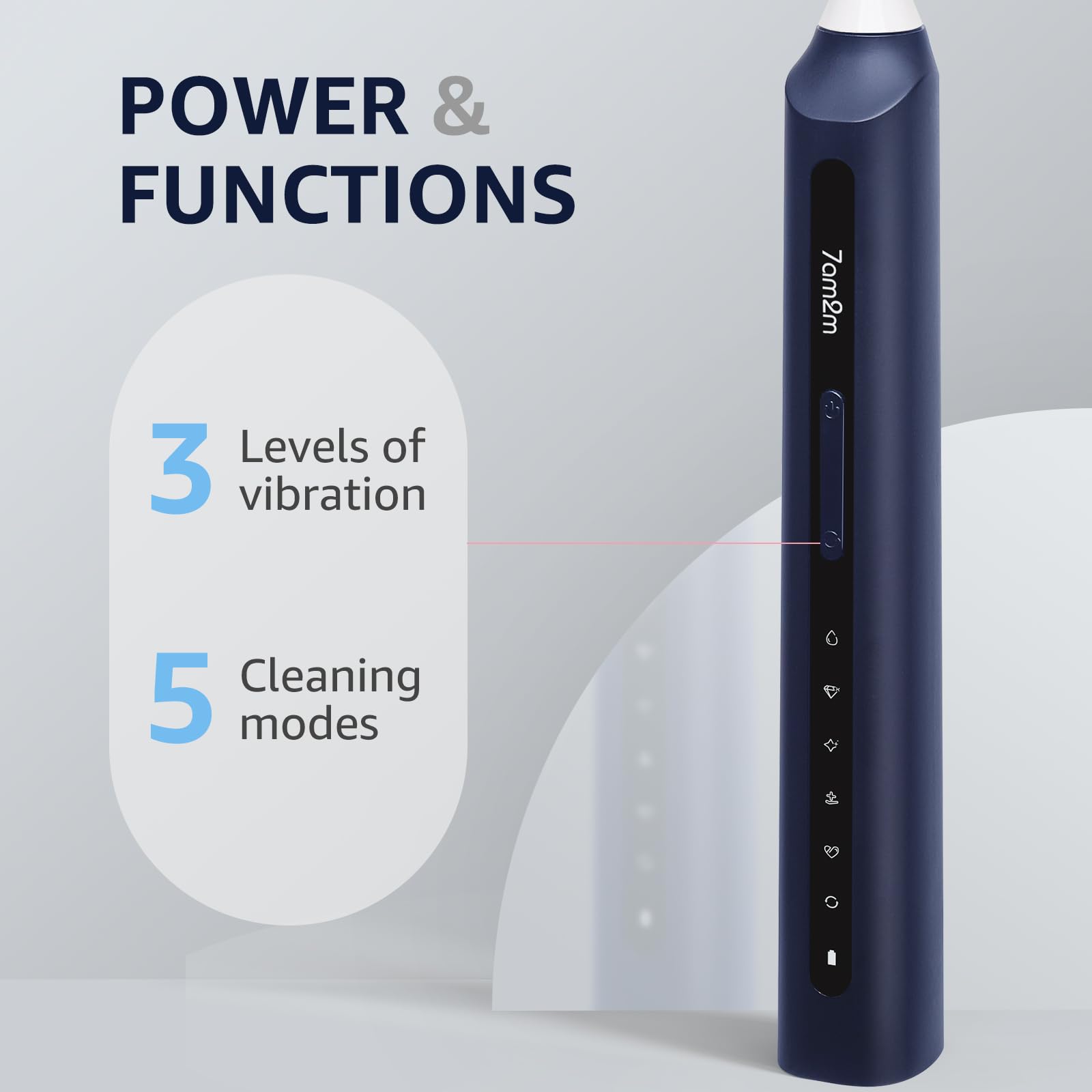 Sonic toothbrush with 8 brush heads for adults and kids