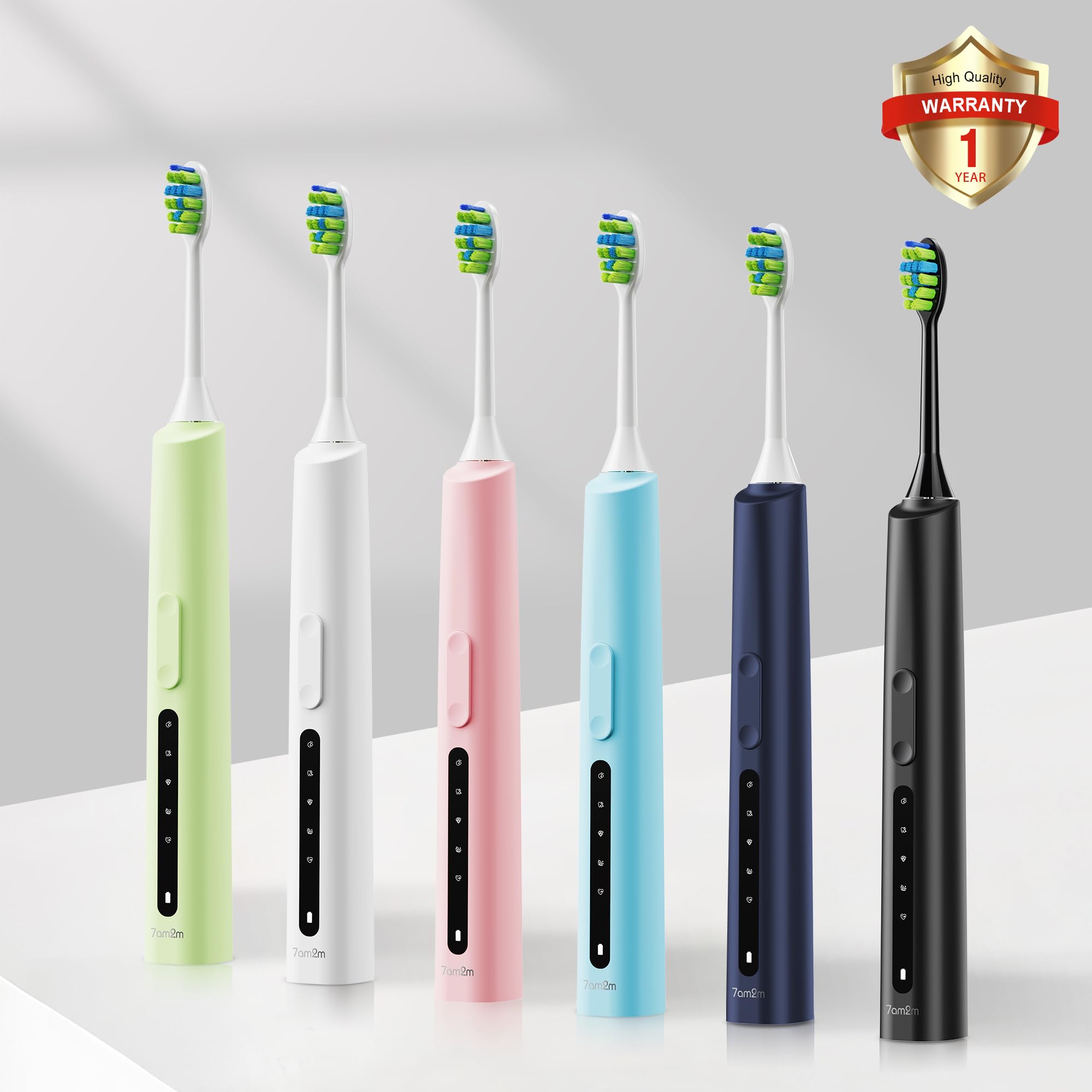 IPX7 waterproof design of the green 7AM2M Sonic Electric Toothbrush