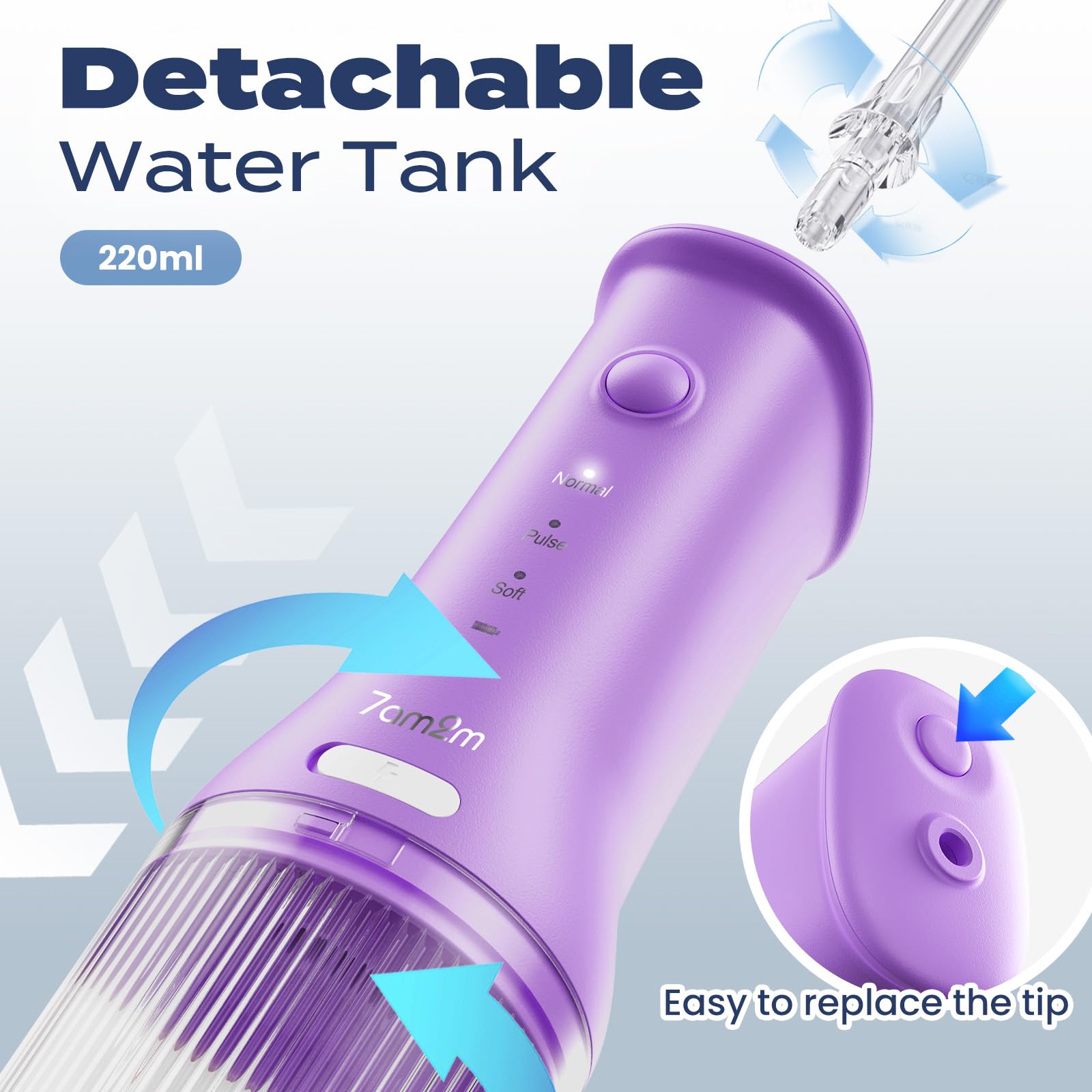 Two jet tips for 7AM2M purple water flosser