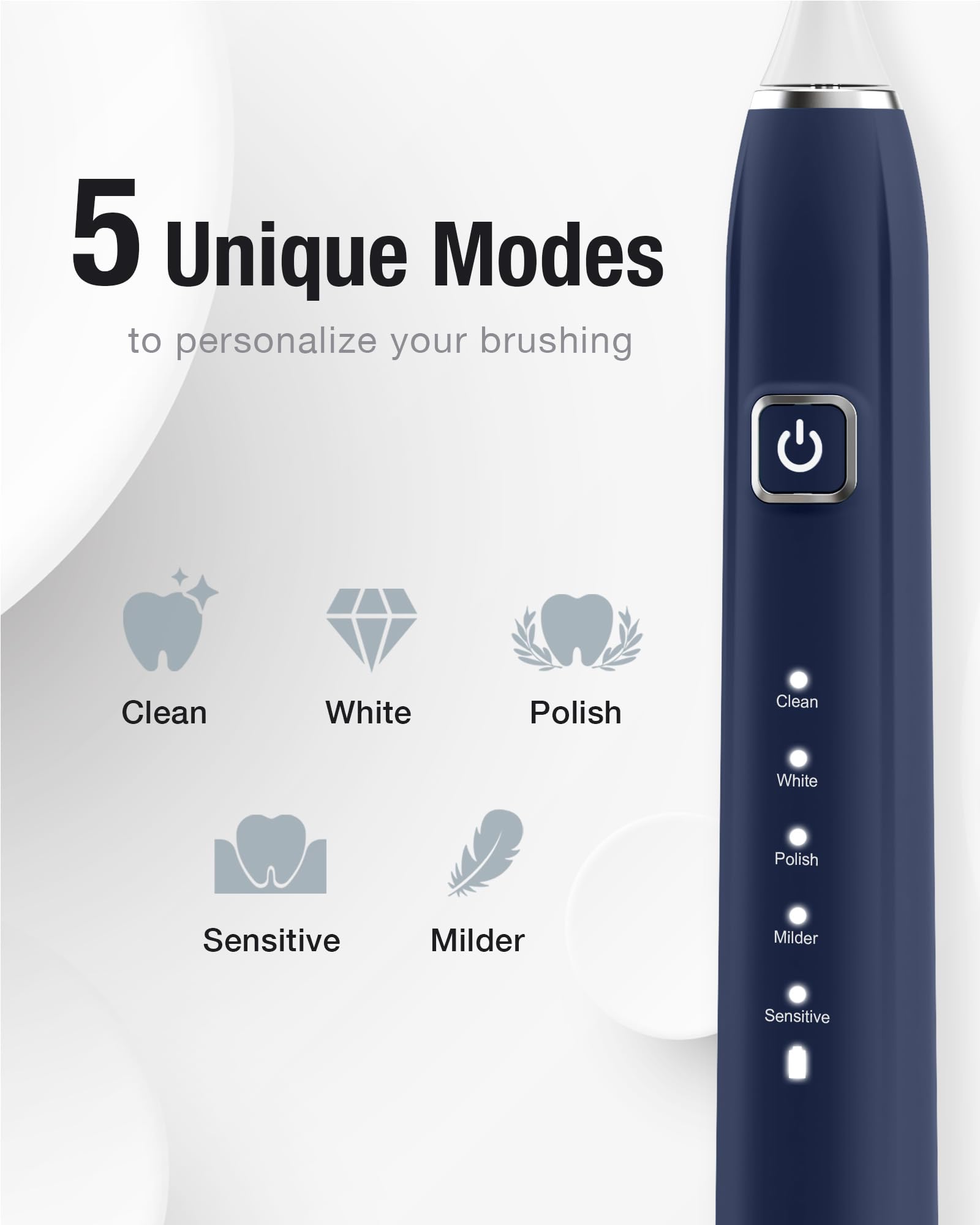Six replacement brush heads with W shape design