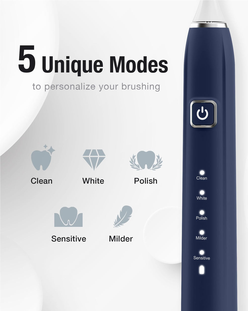 Six replacement brush heads with W shape design