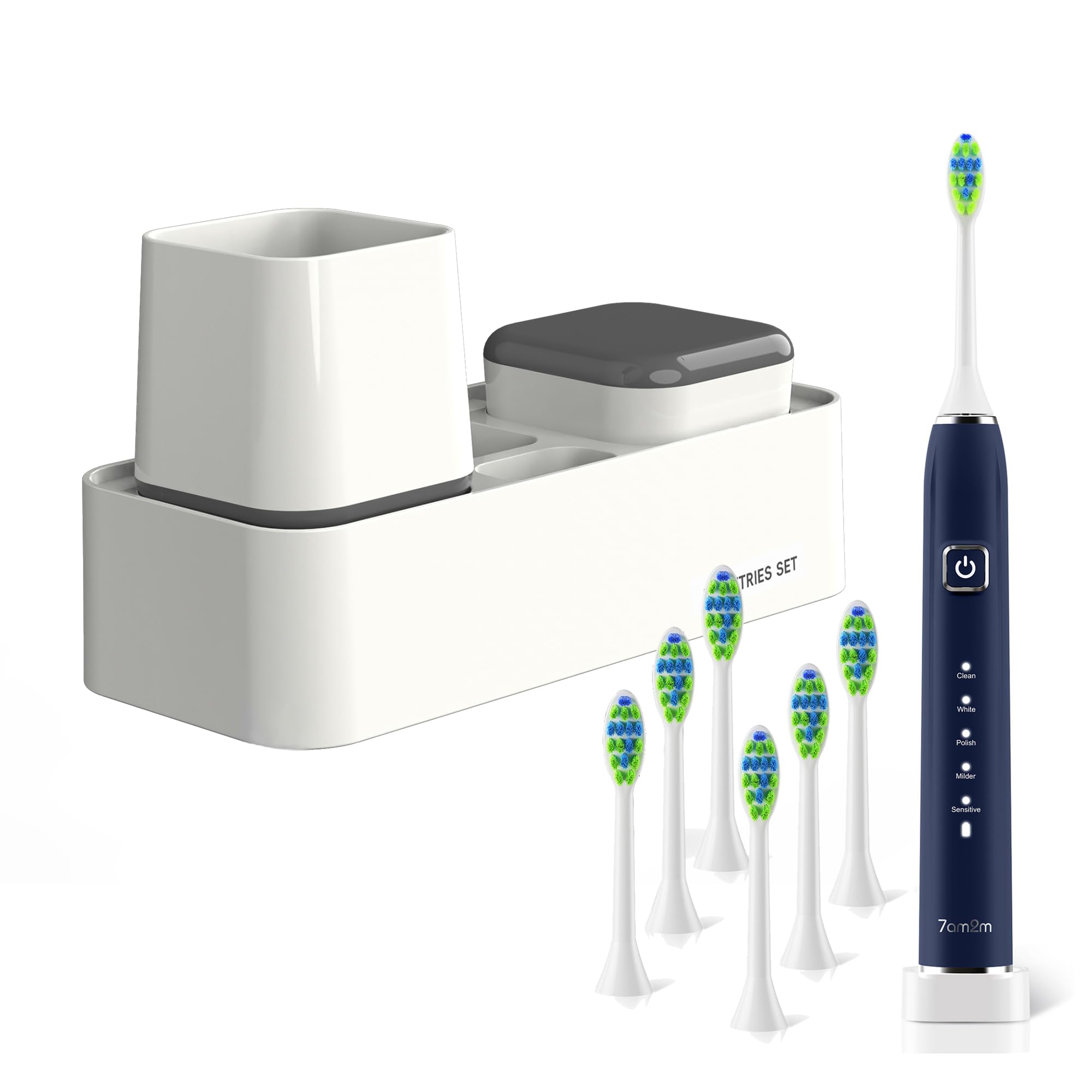 Navy blue 7AM2M Sonic Electric Toothbrush front view