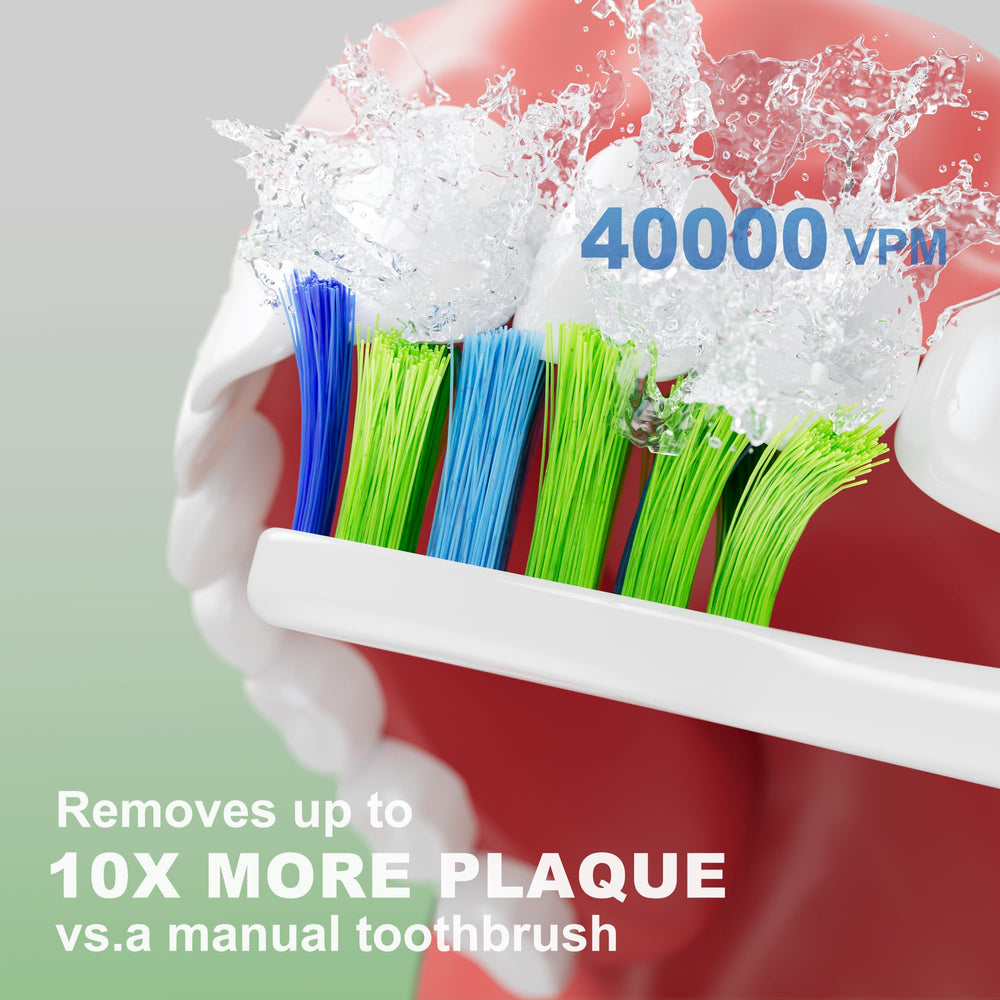 Kit includes four brush heads for the 7AM2M toothbrush