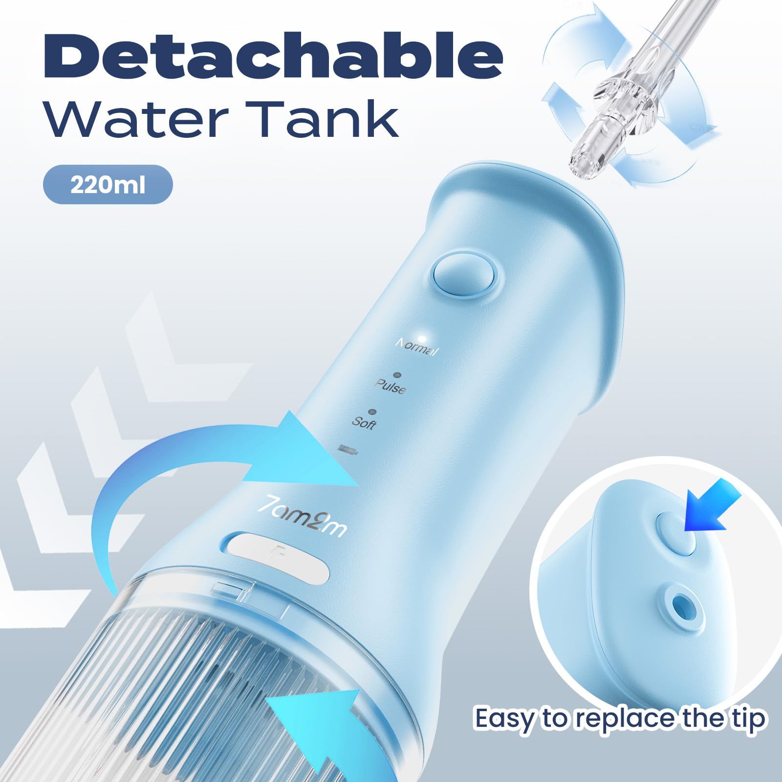3 cleaning modes indicator on 7AM2M water flosser