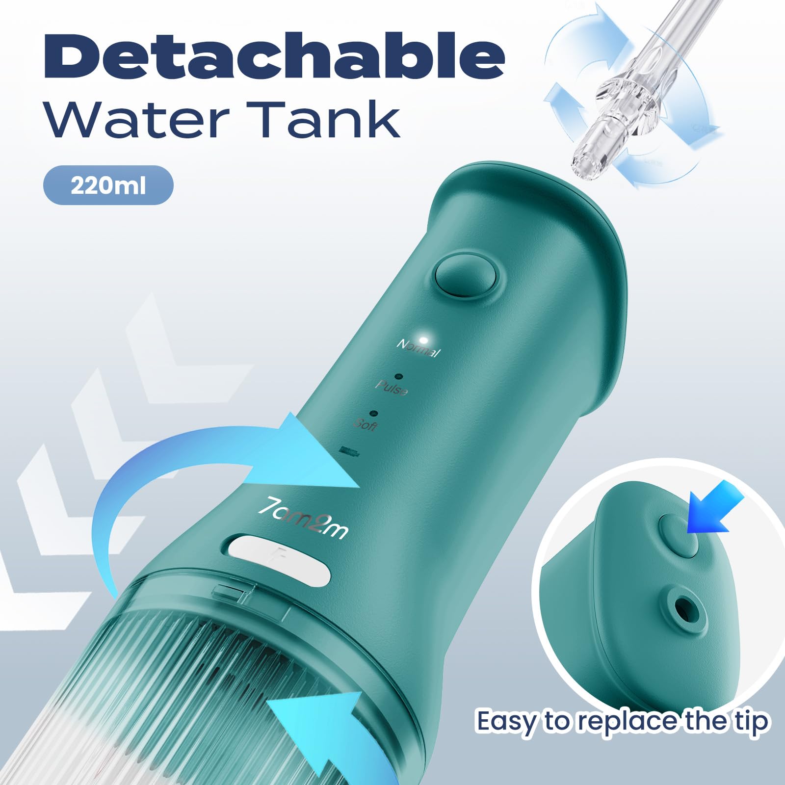 Two jet tips included for different cleaning needs