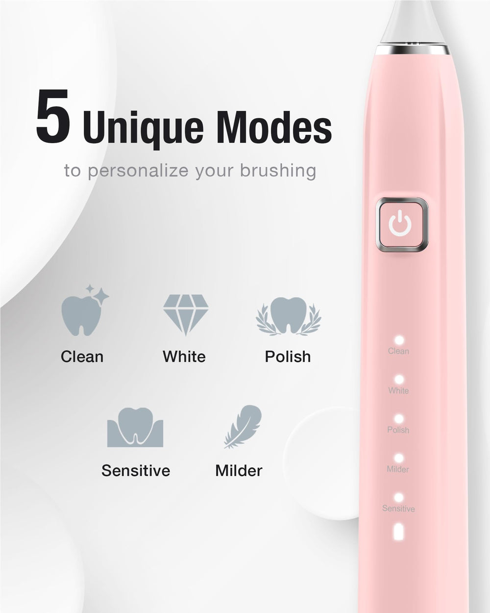 Six replacement brush heads for 7AM2M toothbrush