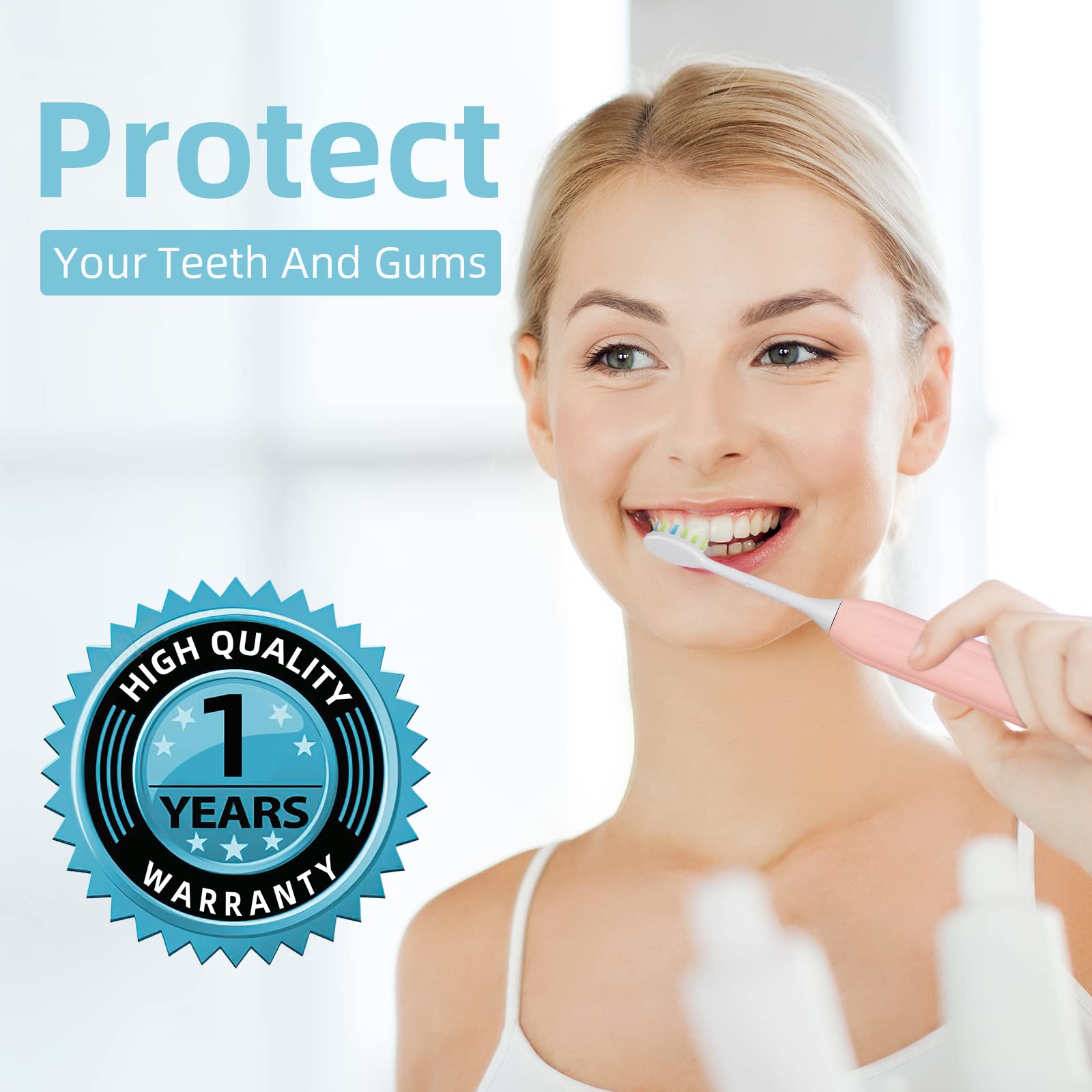 Built-in 2-minute timer with 30-second interval reminders on 7AM2M toothbrush