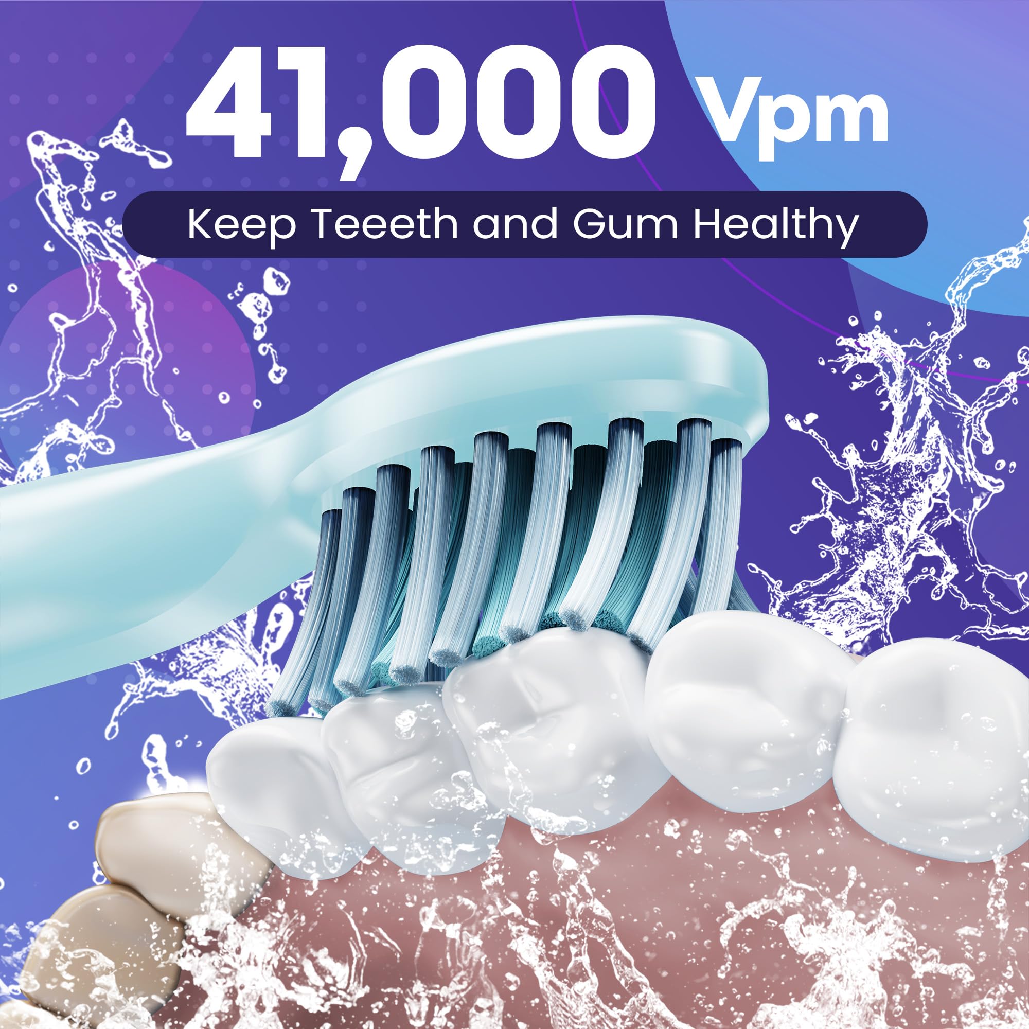Close-up of 7AM2M toothbrush features and modes