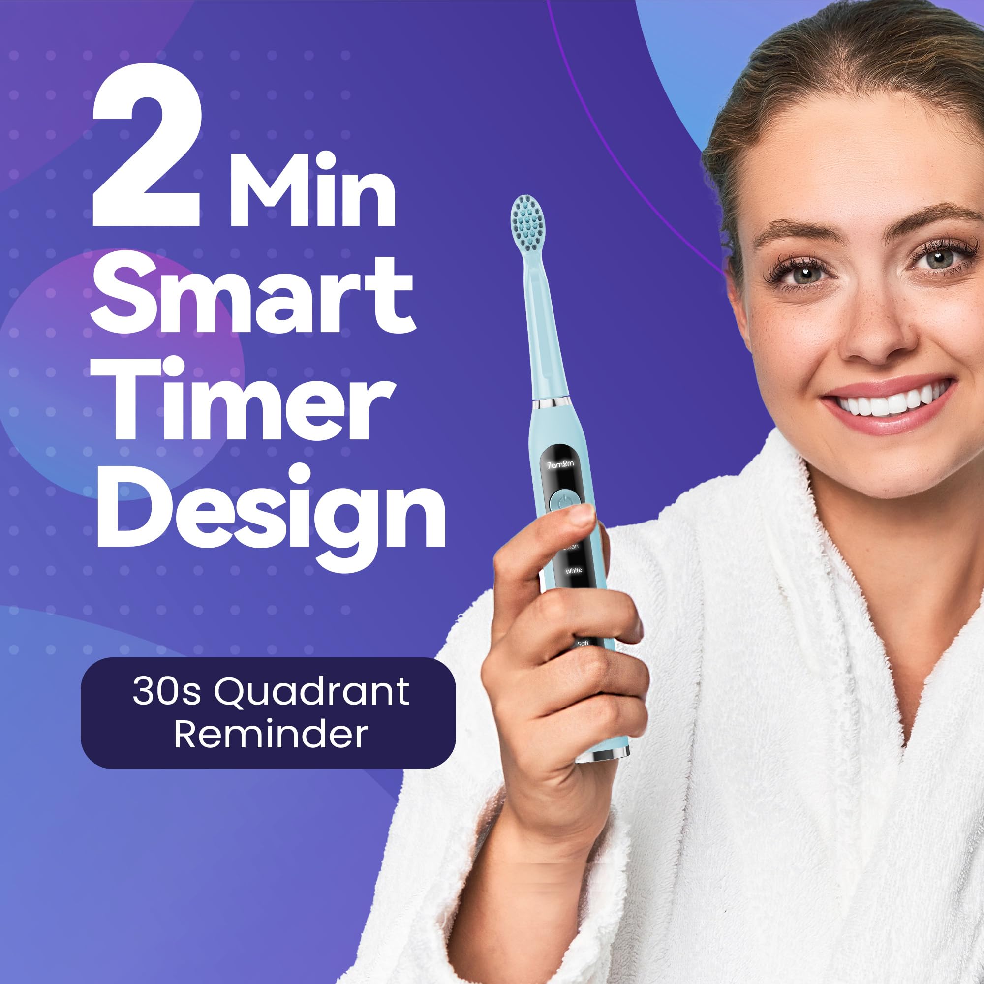 Six replacement brush heads for 7AM2M toothbrush