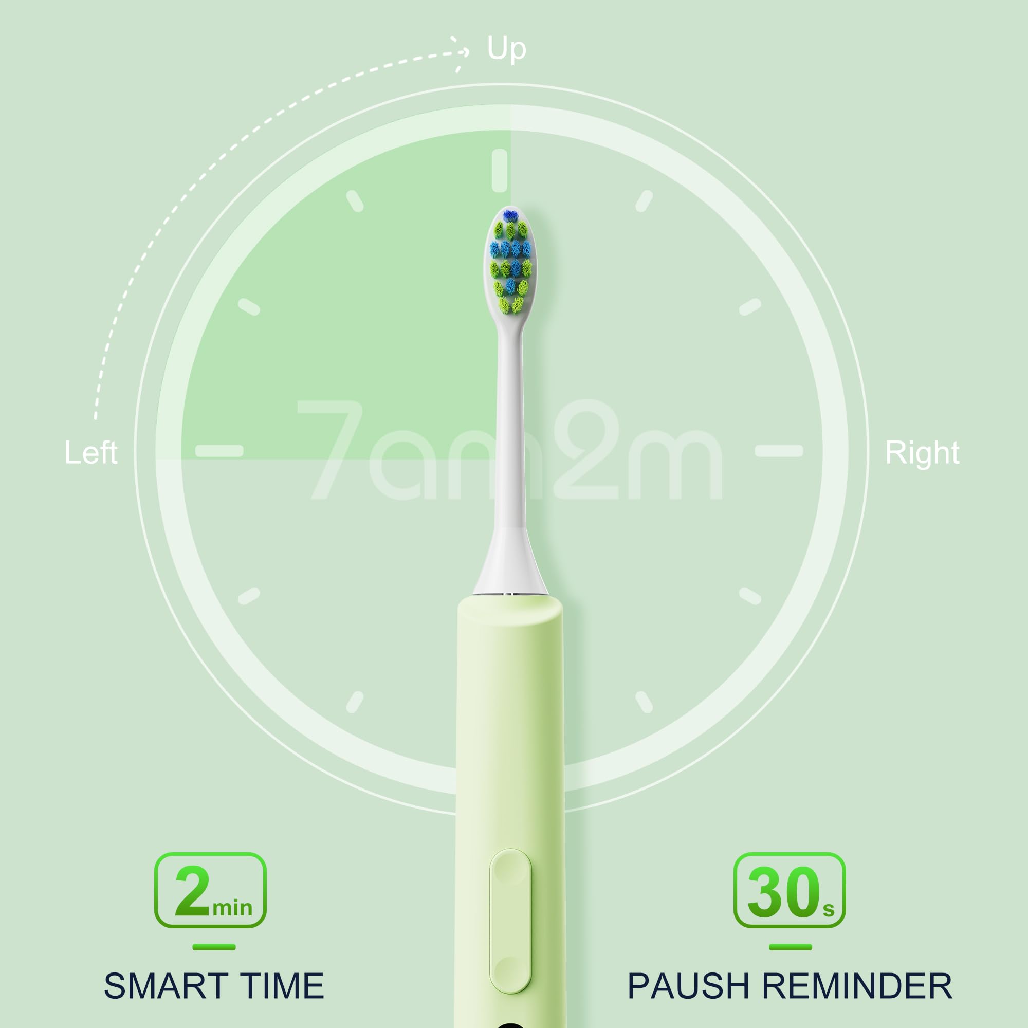 7AM2M toothbrush with 4 replacement brush heads for adults and kids