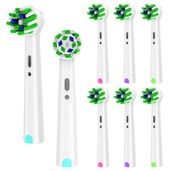 8-pack Cross Clean brush heads in white