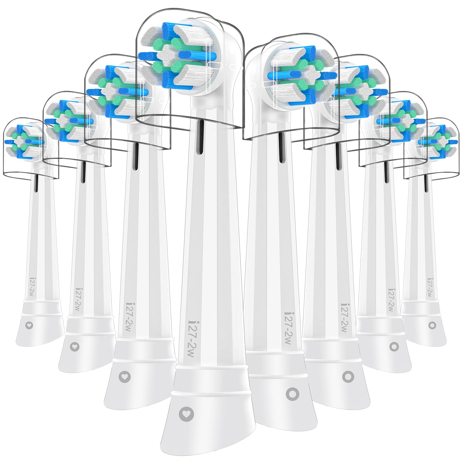 8-pack IO replacement heads in white compatible with IO 2