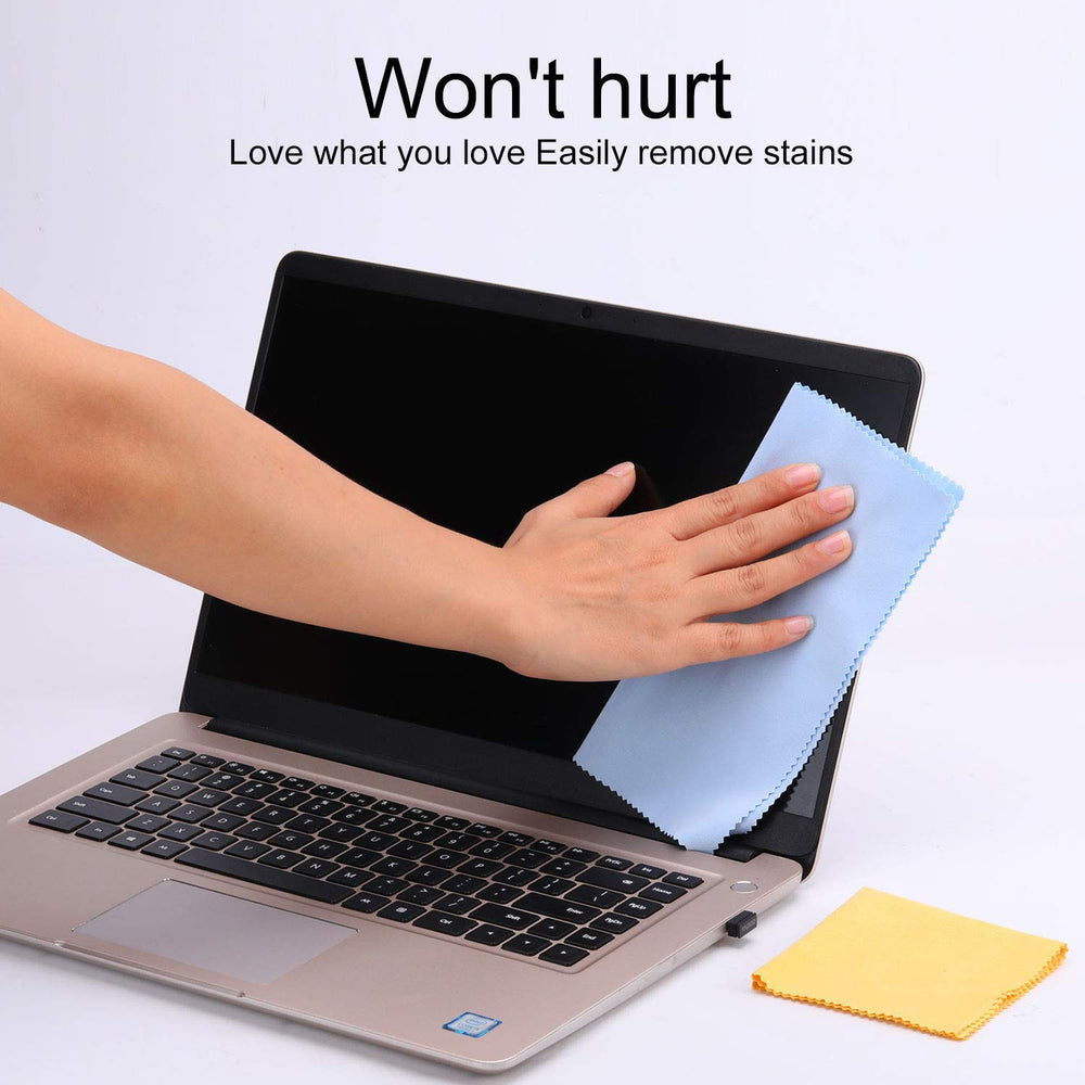 Green microfiber cleaning cloth (8x8 inches) for glasses and devices