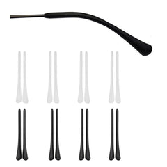 8 pairs eyeglass end tips anti-slip silicone in black and white