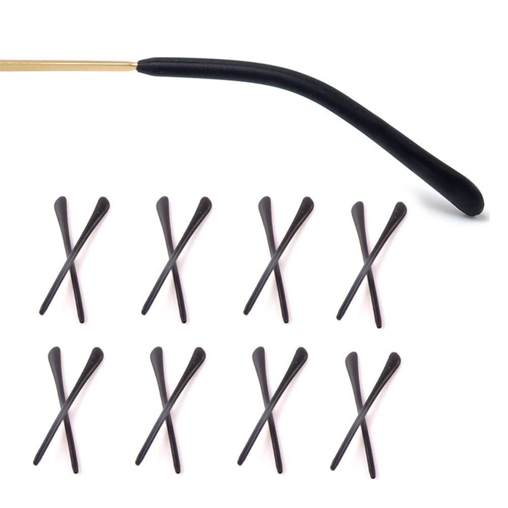 Black silicone eyeglass end tips for thin metal frames — product image 1