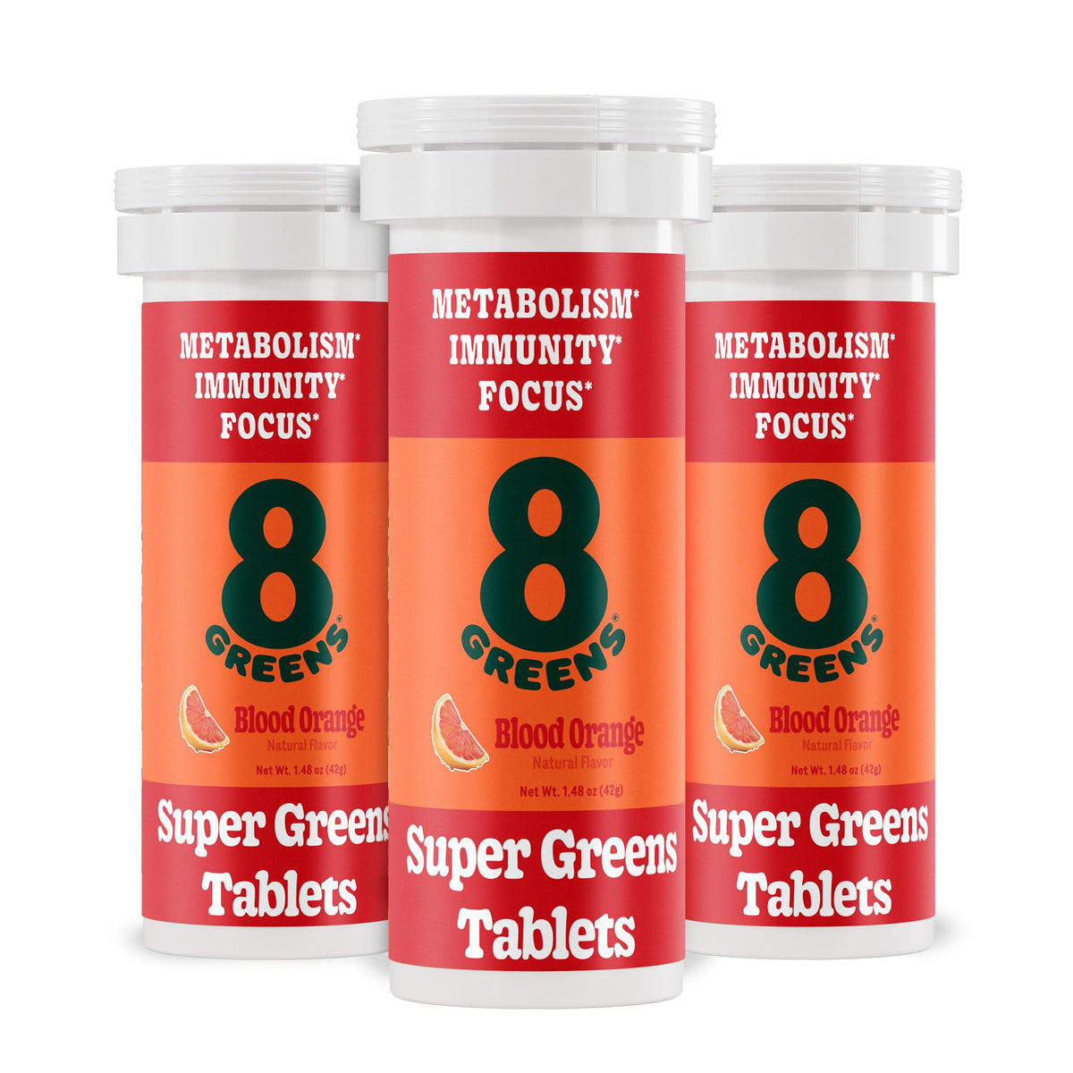 8Greens Supergreens Tablets bottle - front view