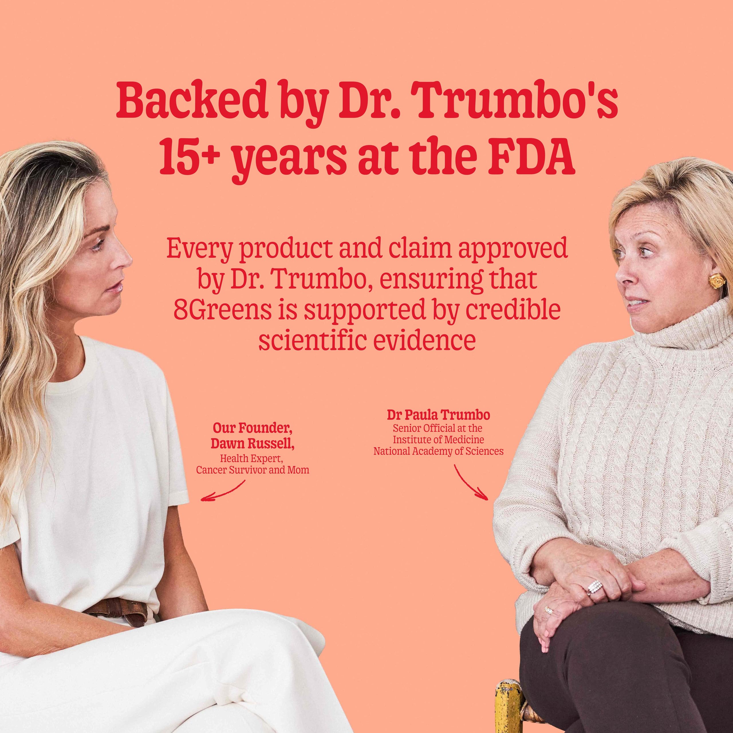 Hands holding 8Greens tablets against a greens background