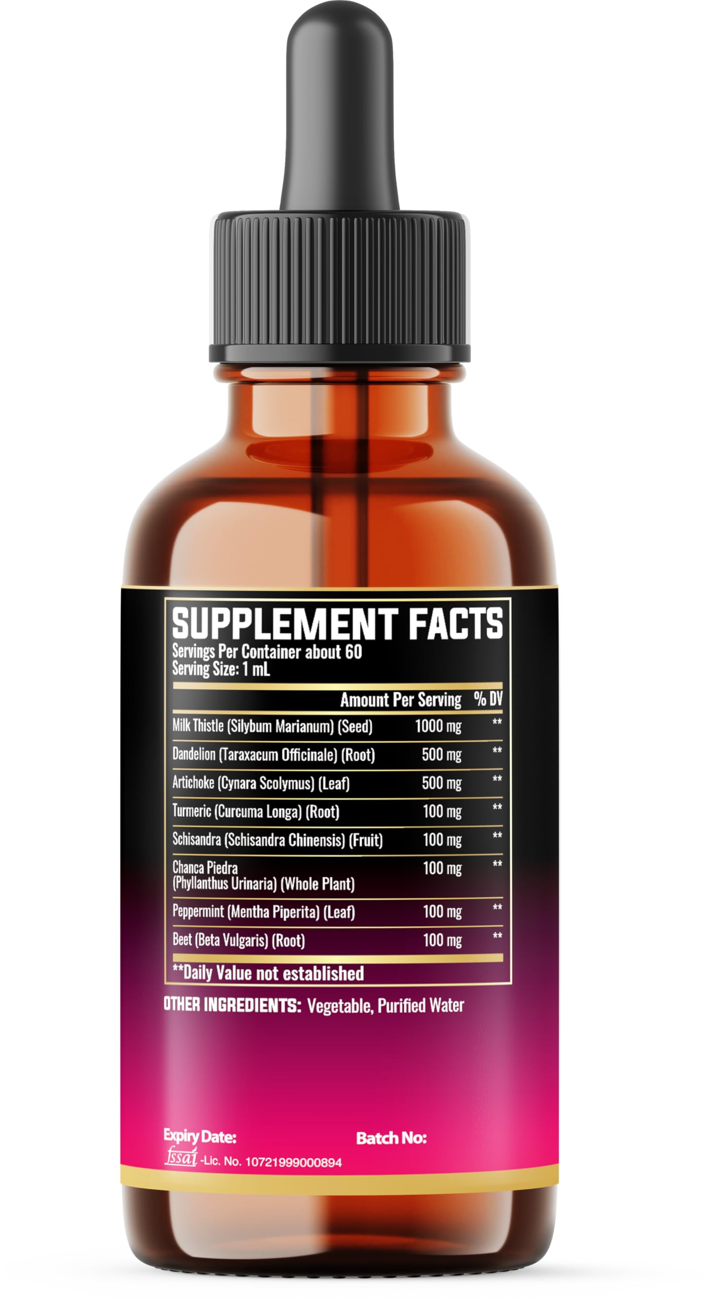 60 ml bottle size for 8in1 Milk Thistle Drops