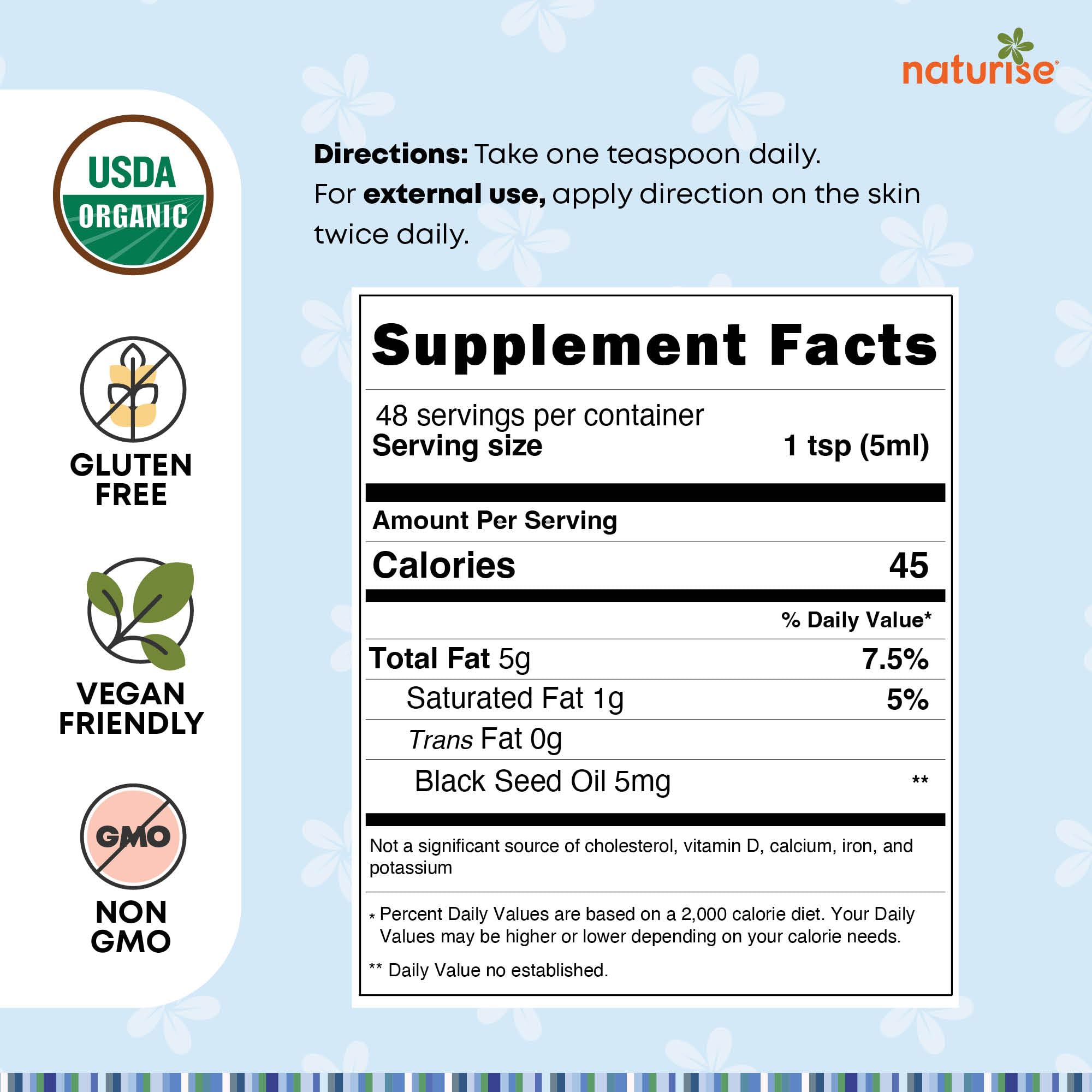 8 oz glass bottle with cap for Naturise black seed oil