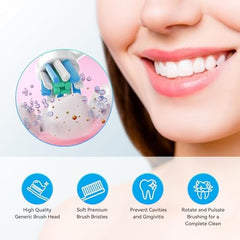 Family-friendly toothbrush heads set with color rings for each member