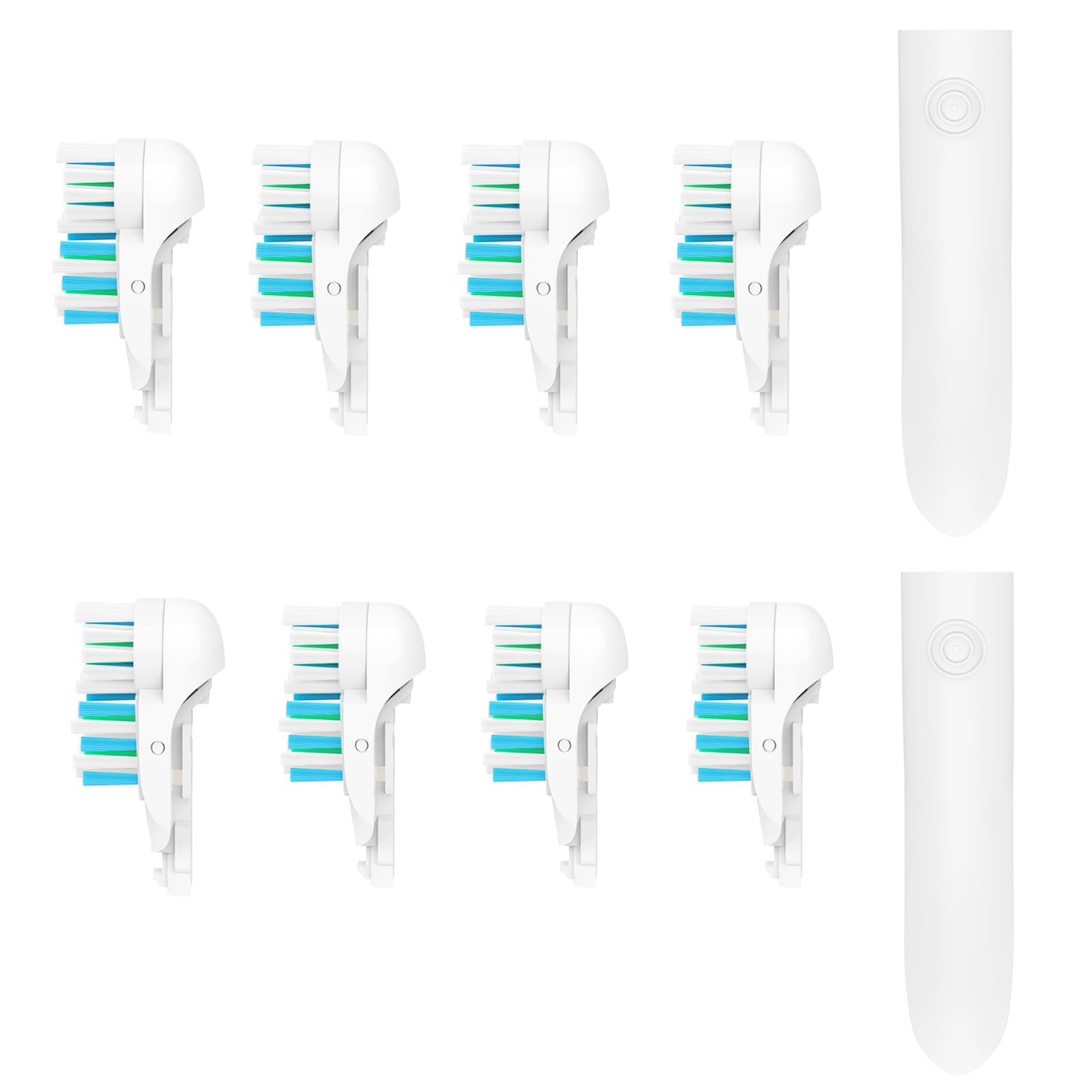 8x replacement toothbrush heads set - front view