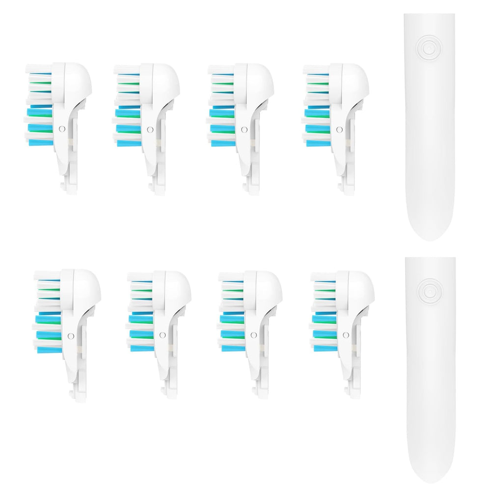 8x replacement toothbrush heads set - front view