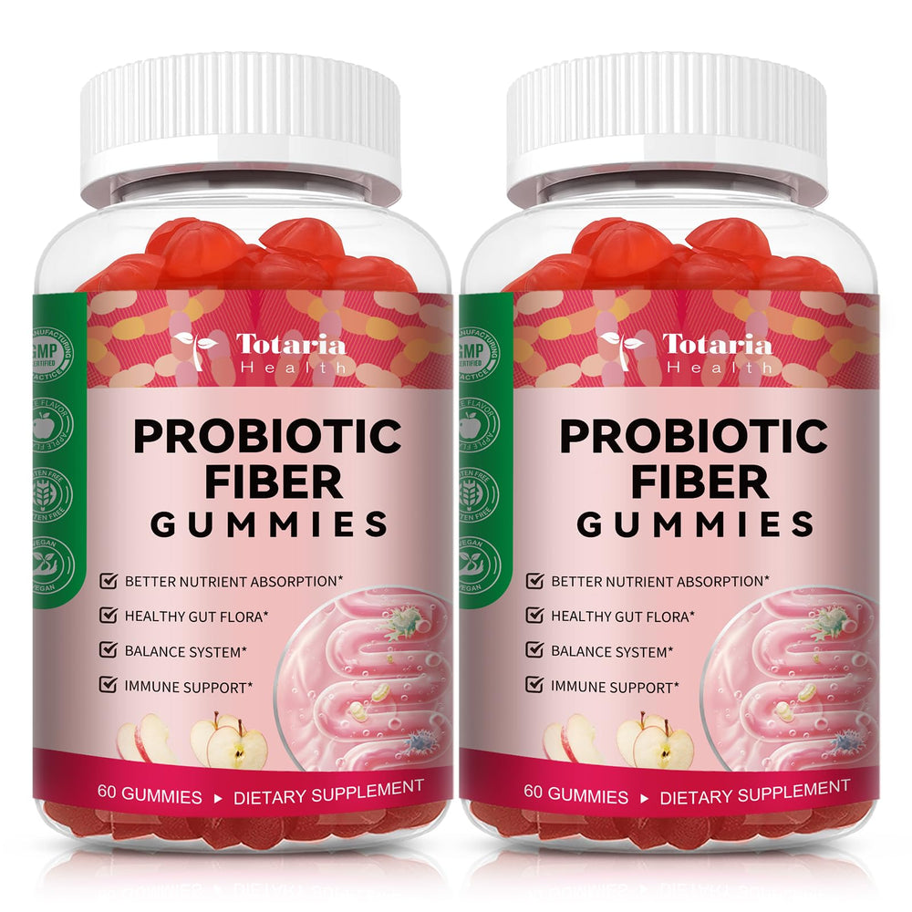 Front view of 9-in-1 Probiotic Fiber Gummies bottle
